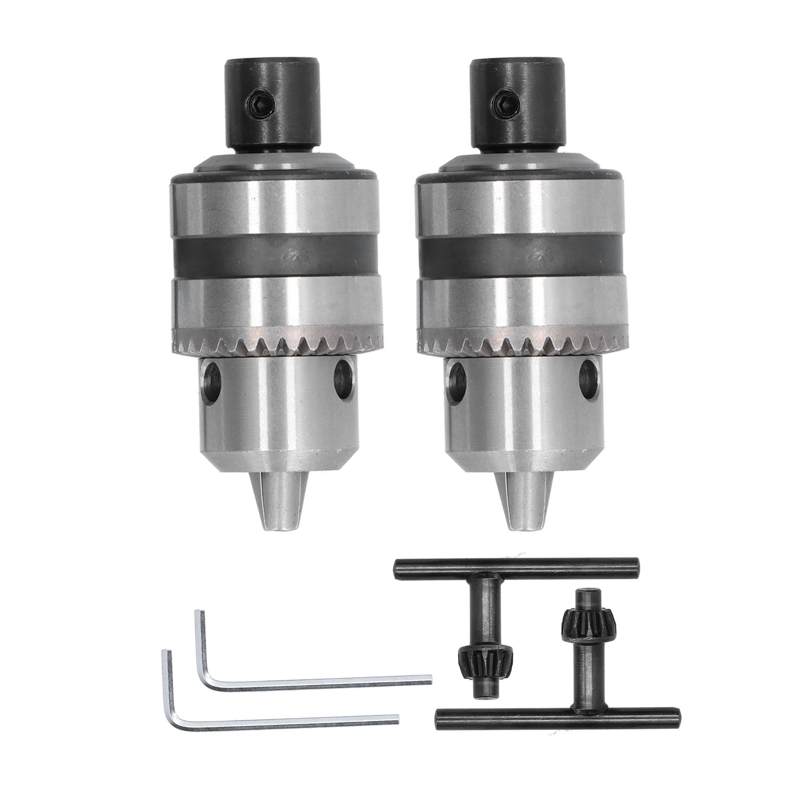 Set Aus 2 Robusten 3-backen-bohrfuttern Aus Aluminiumlegierung, Adapterwerkzeuge Für Verstellbare Schraubenschlüssel Von 1/2" (1,5 Bis 10 Mm)