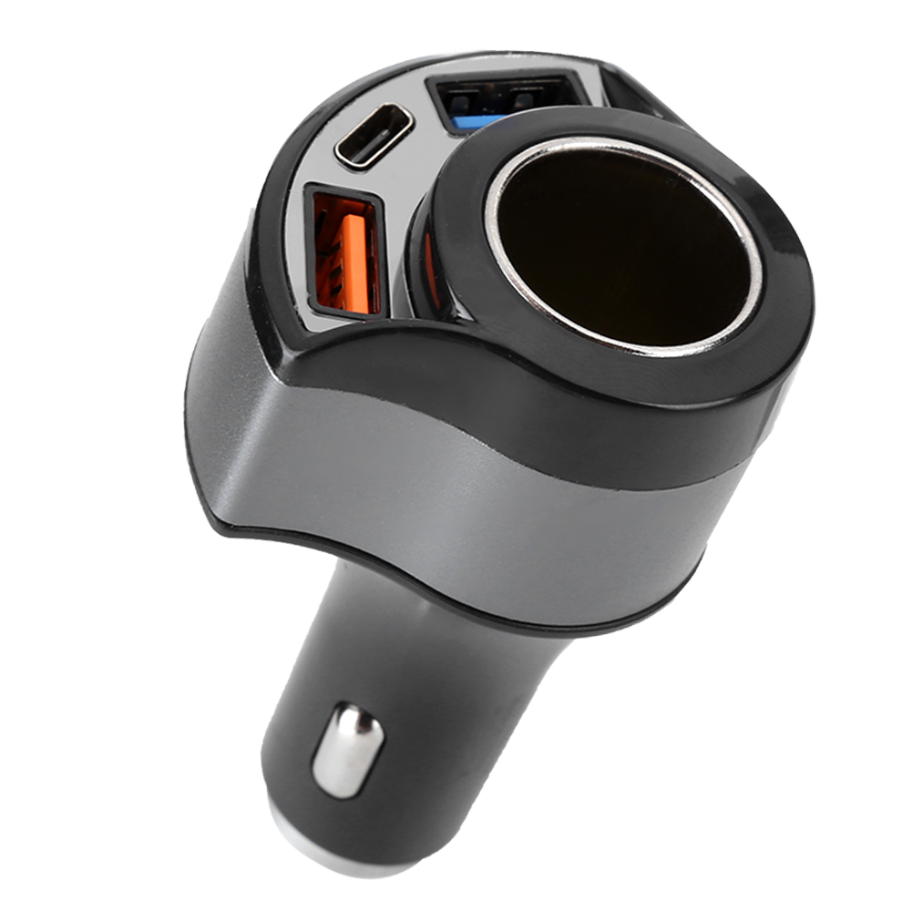 Multifunktionaler 12v 3a Zigarettenanzünder Mit Zwei Usb-anschlüssen, Qc3.0-schnellladegerät Und Hochleistungssteckdose