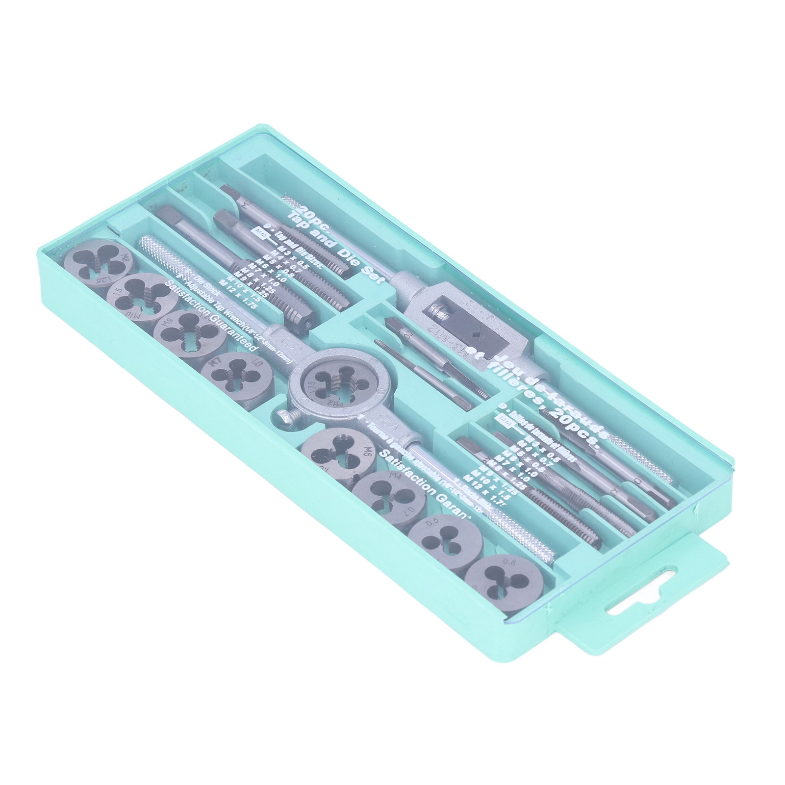 Set Aus 20 Stahlgewindebohrern Und -schneideisen Für Autoreparaturen, Modellbau Und Heimwerkerarbeiten, Aus Gusseisen Und Aluminium.