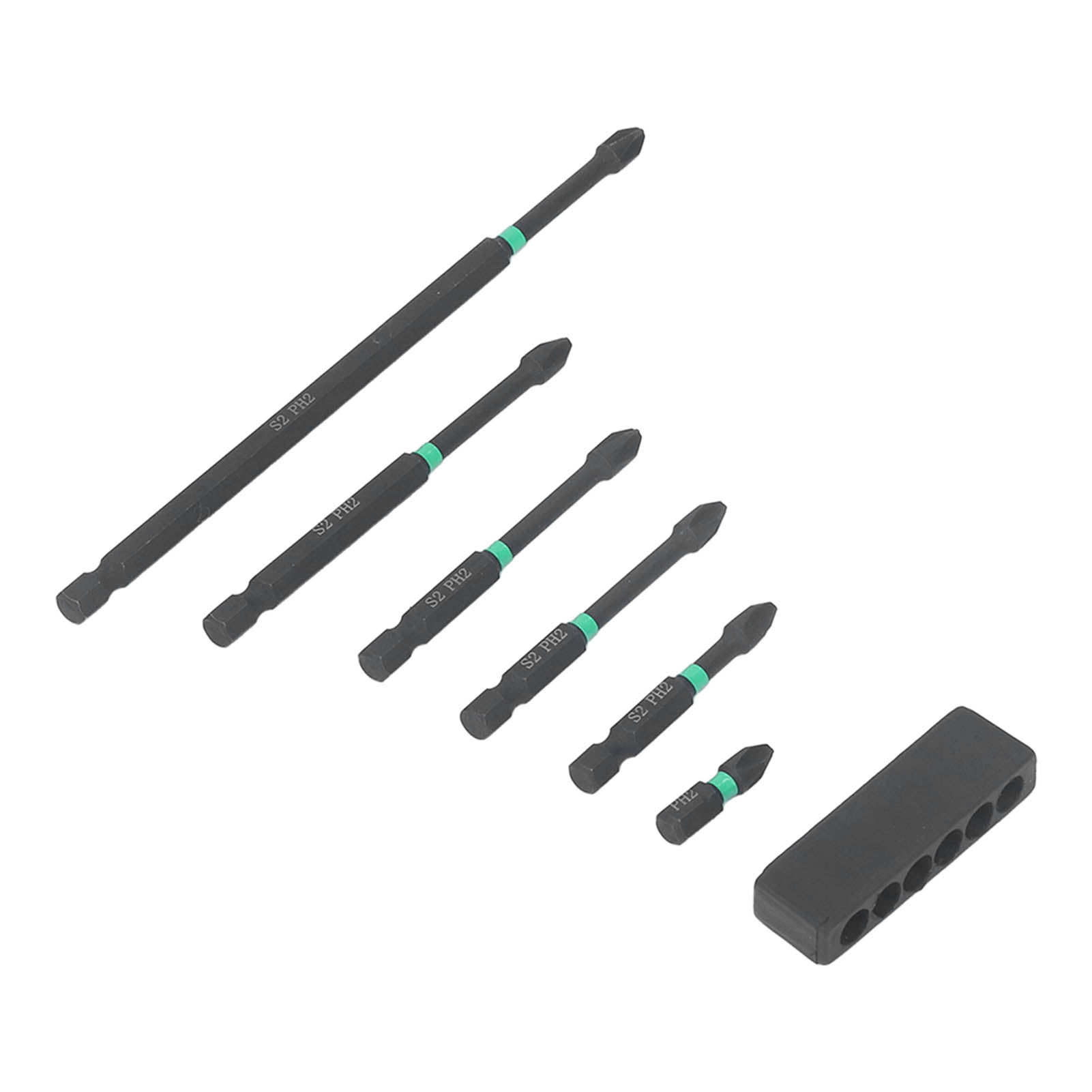 Set Mit 6 Robusten Und Magnetischen Ph2-schraubendreherbits Aus S2-stahl Für Elektrische Bohrmaschinen.