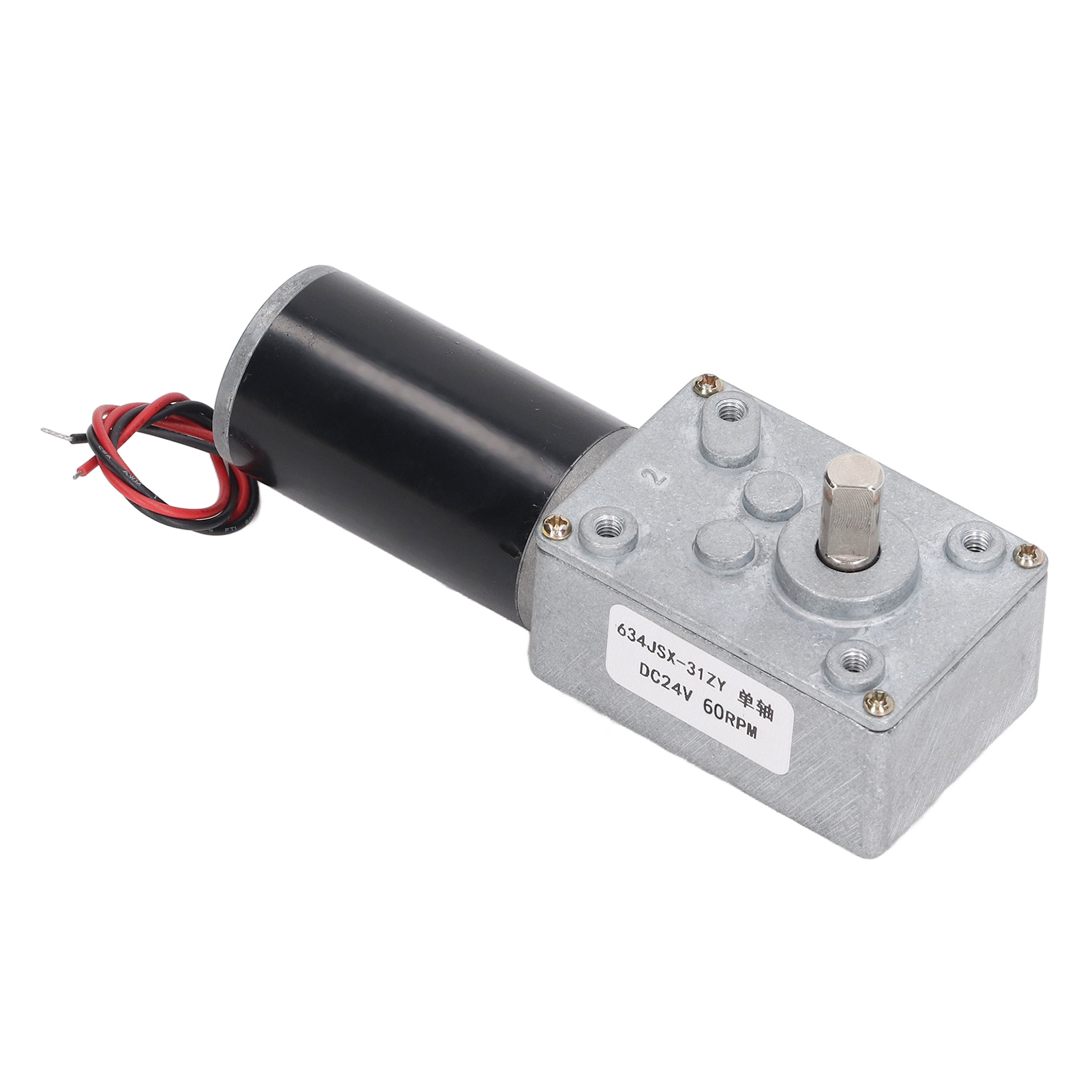 24-v-gleichstrom-schneckengetriebemotor, Selbsthemmend, Reversibel, Einwellig, 634jsx 31zy, 60 U/min