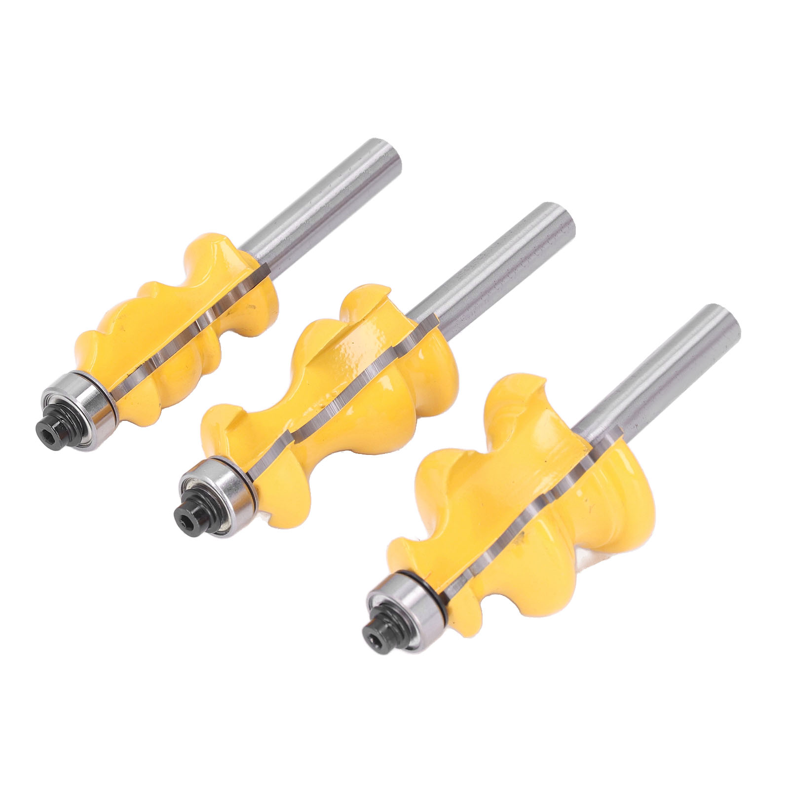 Set Mit 3 Architektonischen Profilfräsern Für Die Holzbearbeitung, 8 Mm Schaft