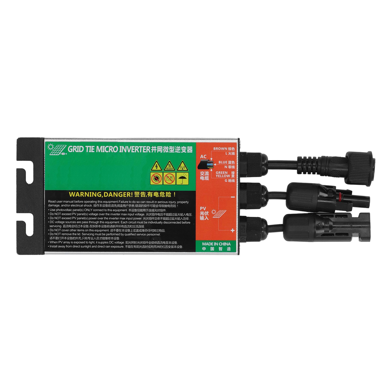 Kompakter, Netzgekoppelter Mppt-wechselrichter Mit Reiner Sinuswelle Für Alternative Solarenergie, Ac 230 V, 120 W