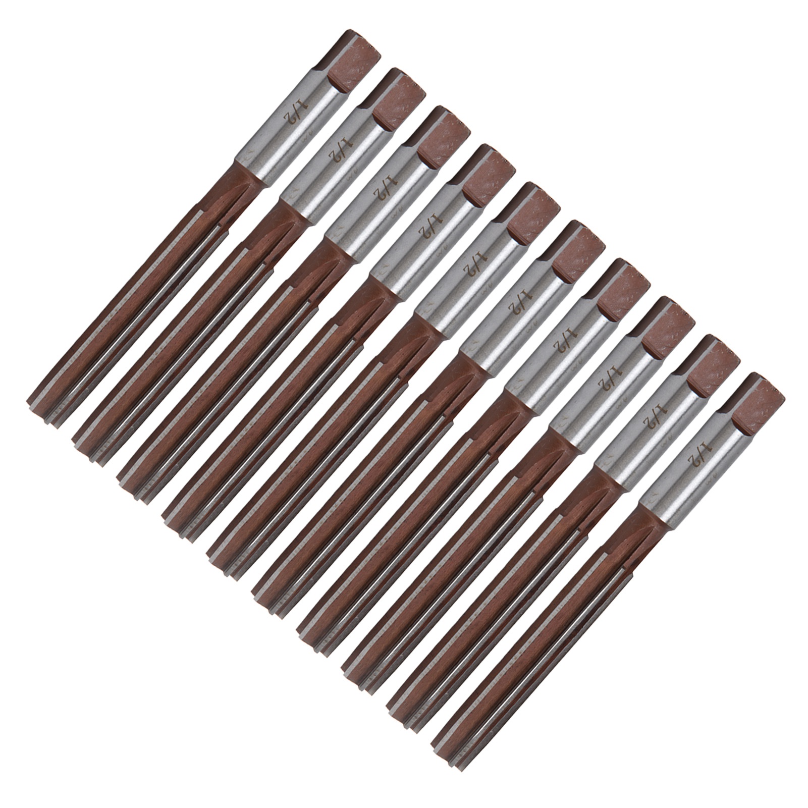 10-teiliges Set Aus 1/2-zoll-handreibahlen Mit 6 Klingen Aus 9sicr-stahl Für Kunststoff, Holz Und Metall