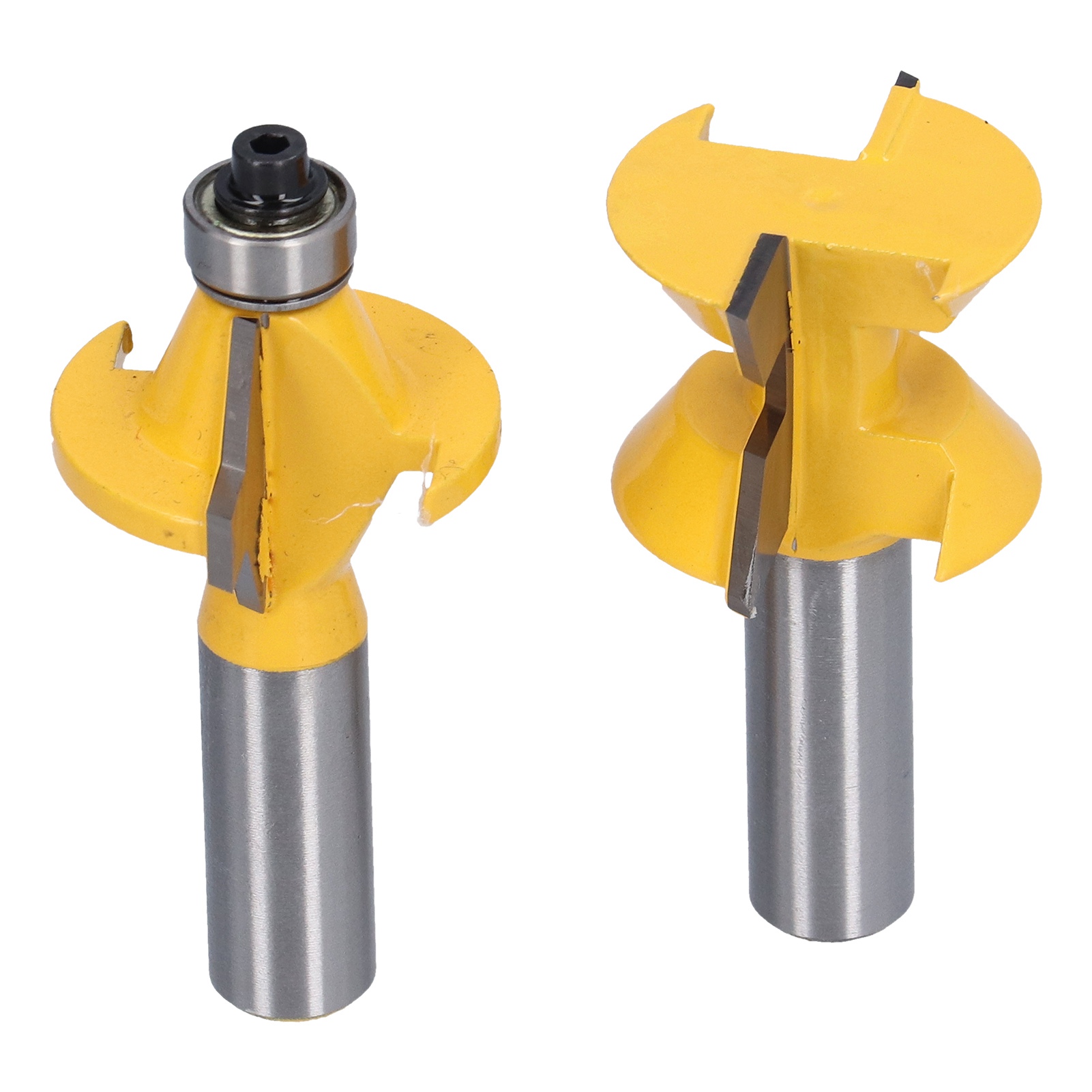 Set Mit 2 120°-nut- Und Federfräsern Mit Kantenanleimfräser, 1/2"-schaft