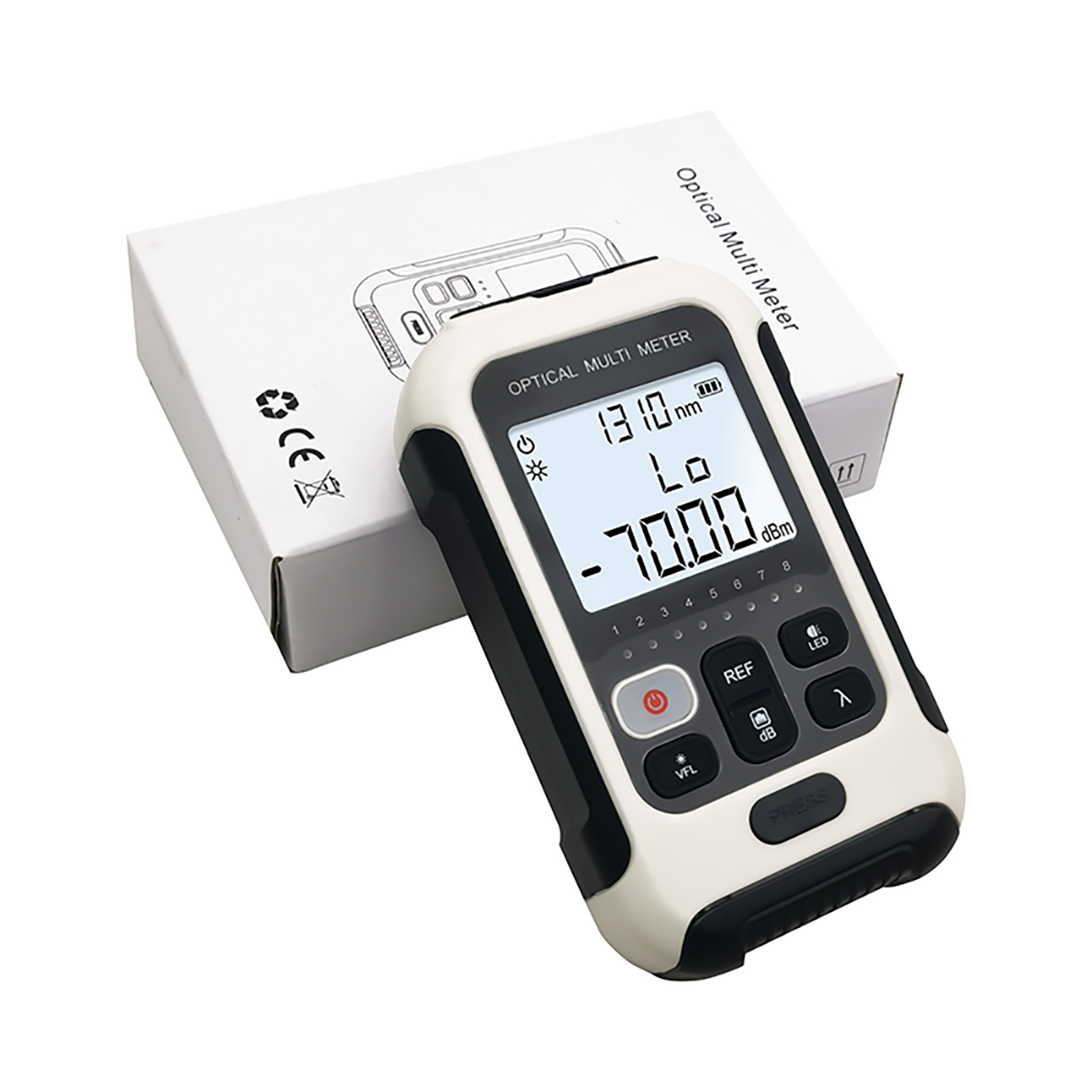 Tragbares, Wiederaufladbares 4-in-1-digital-lwl-leistungsmessgerät, -70 Bis +10 Dbm-lwl-tester Für Die Kommunikationstechnik