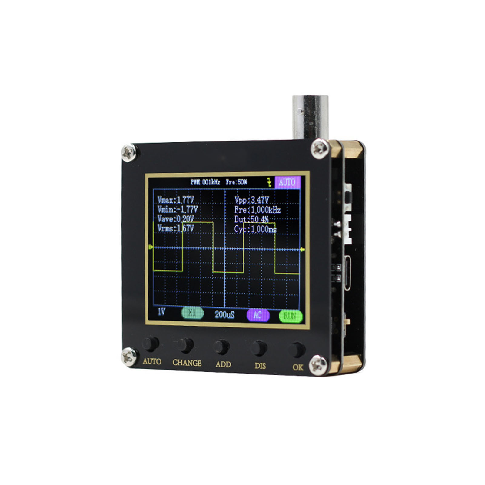 Tragbares Digitales Oszilloskop Mit 2,4-zoll-display, Transistoren Und Signalwellenformanzeige.