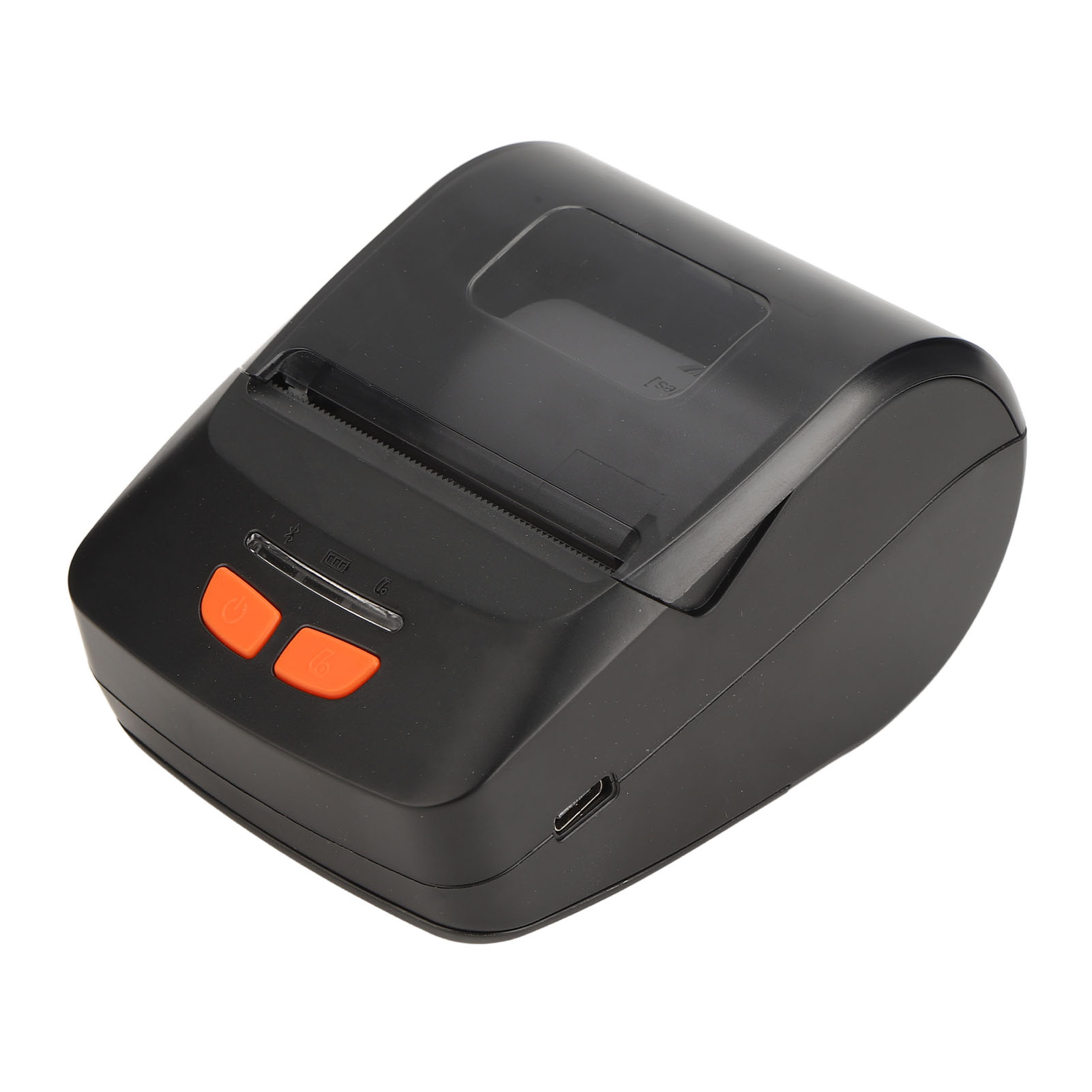Tragbarer, Kabelloser Thermodrucker Mit Usb-c-anschluss, Sichtfenster, Schnellem Druck, Für Versandetiketten, Schwarz