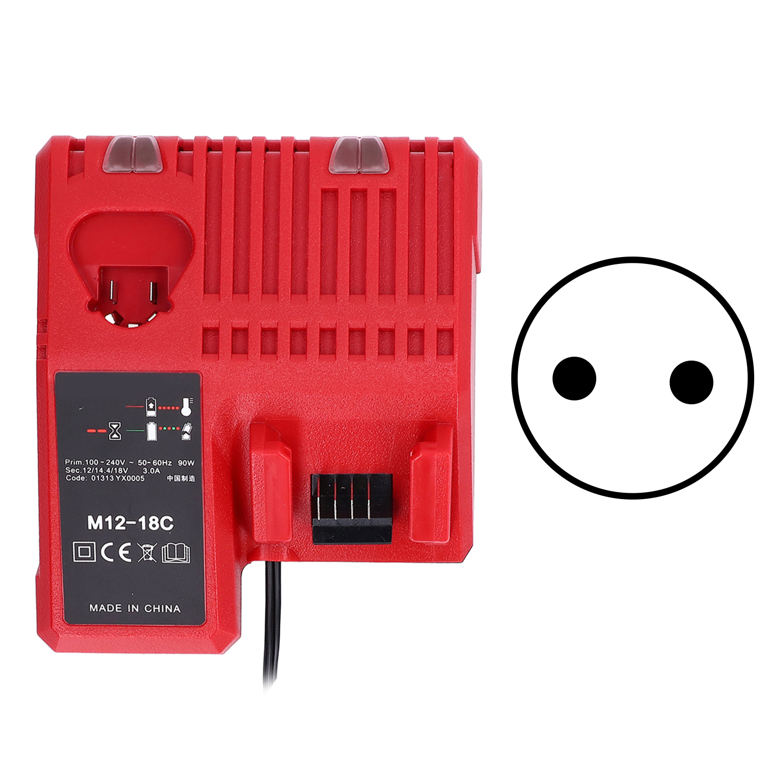 Lithium-batterieladegerät/erhaltungsgerät, Eingangsspannung 100-240v, Kompatibel Mit Milwaukee M12, M14 Und M18eu Batterien.