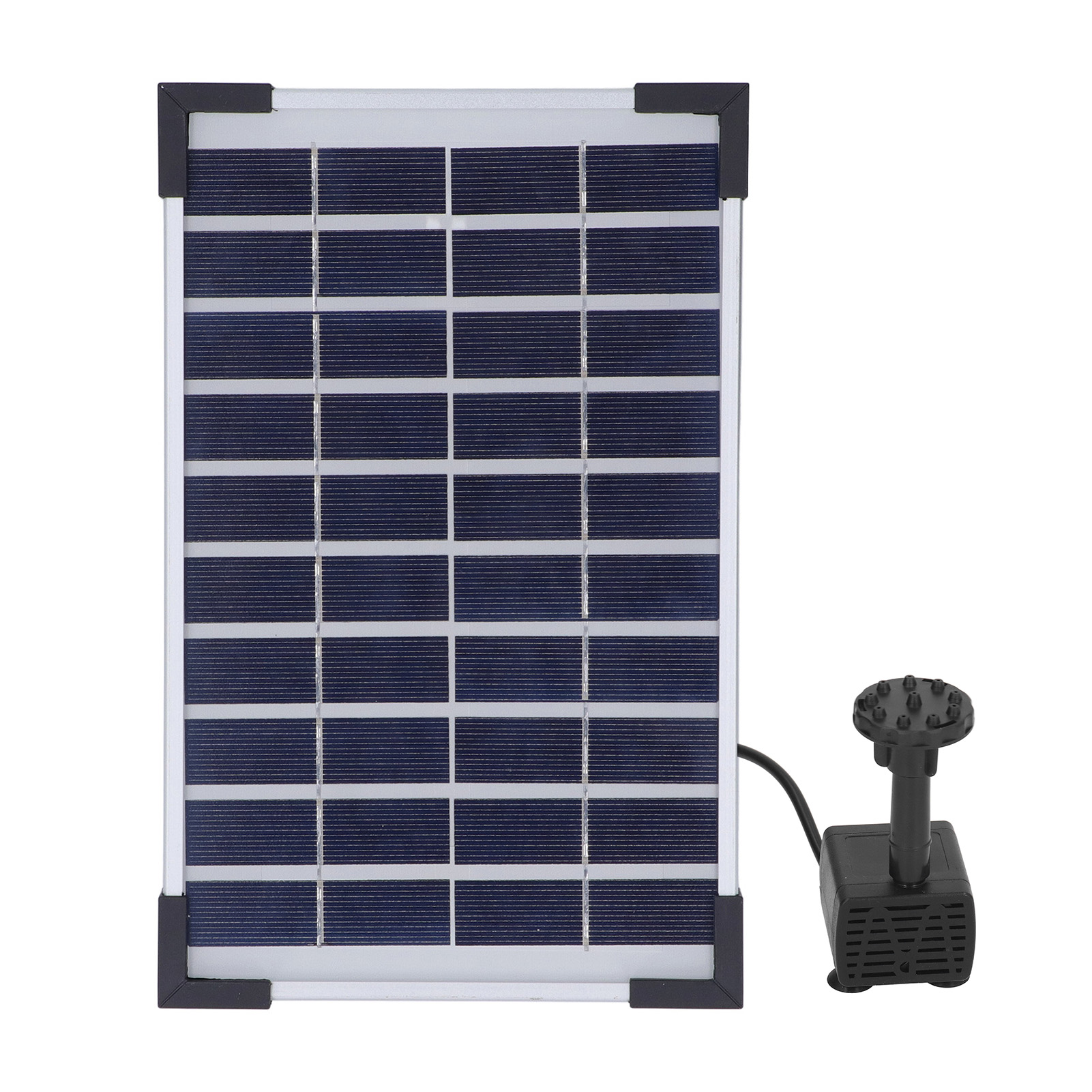 5-w-solarwasserpumpen-set, 75 Cm Höhe, 180 Cm Fördertiefe, Effiziente Solarbrunnenpumpe Mit 6 Düsen Für Den Garten, 10 V Gleichstrom