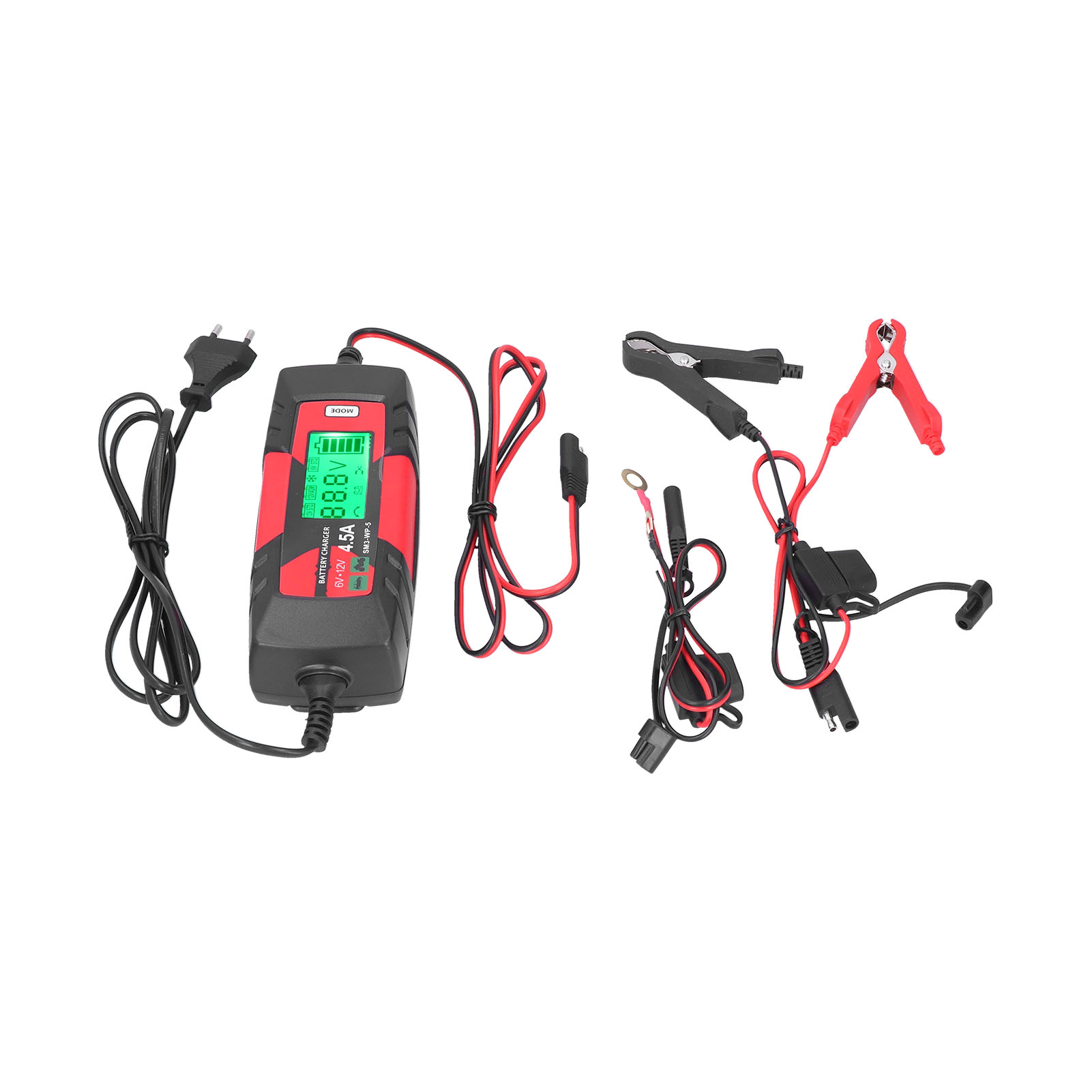 6v/12v Kfz-batterieladegerät, Intelligente Und Automatische Ladeerhaltung Mit Lcd-display, Stecker Sm3-wp-5eu, 220–240 V