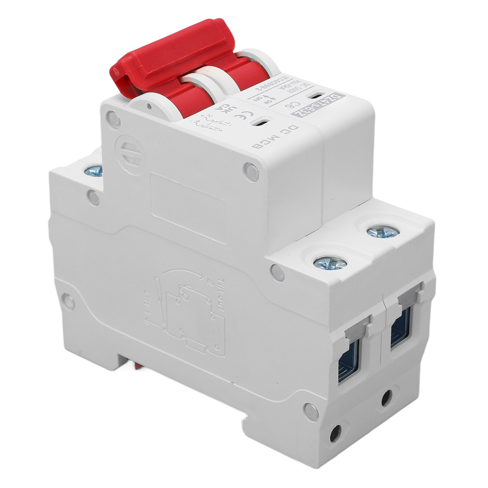 Schnellwirkender Elektromagnetischer Dc-bipolar-leistungsschalter Mit Effizienter Lichtbogenlöschung, 6 A 500 V Miniatur-photovoltaik-leistungsschalter