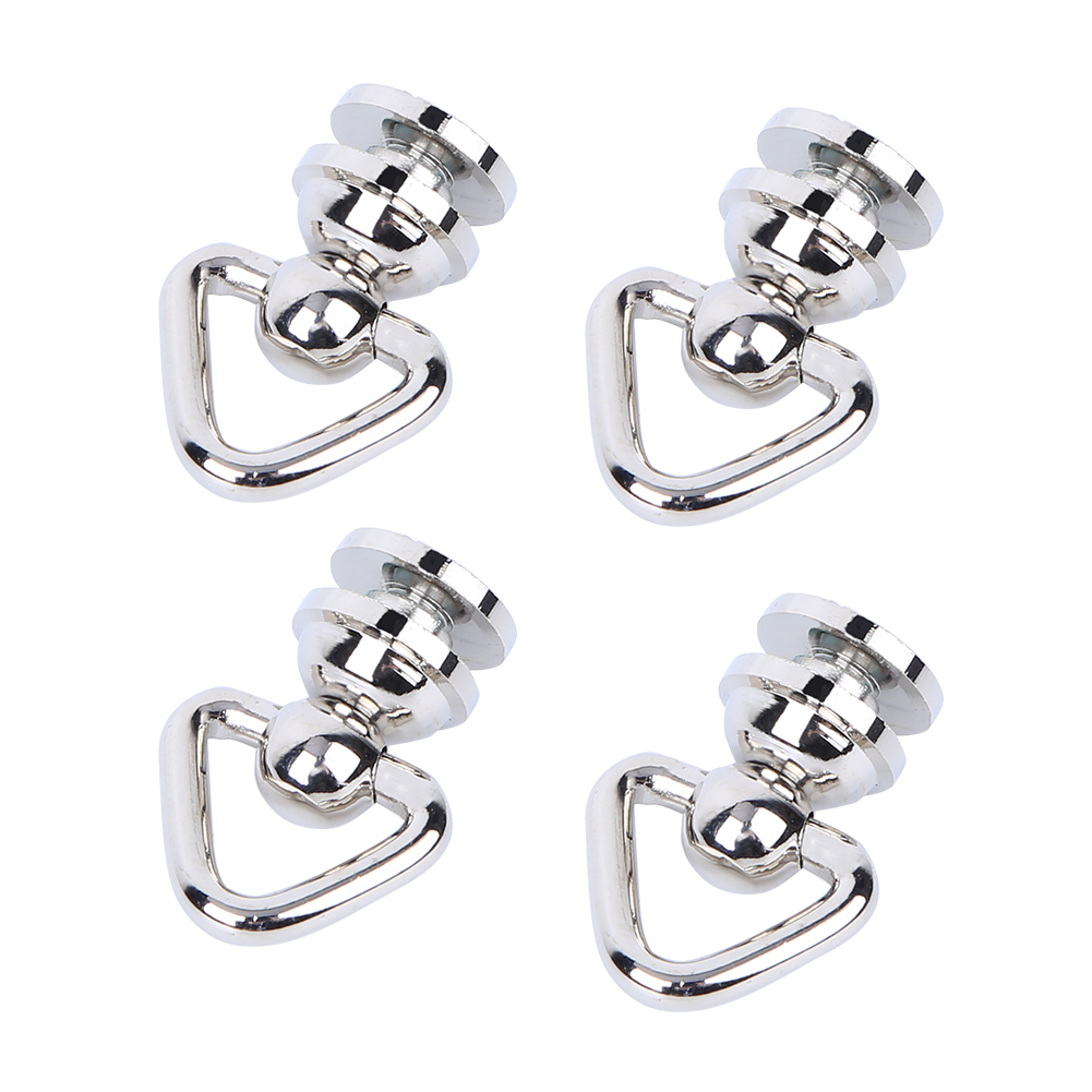 Set Mit 4 Runden Metallringschrauben, Nieten, Nägeln, Drehbaren Spikes, Hardware-zubehör Für Leder-diy, Silberfarben.