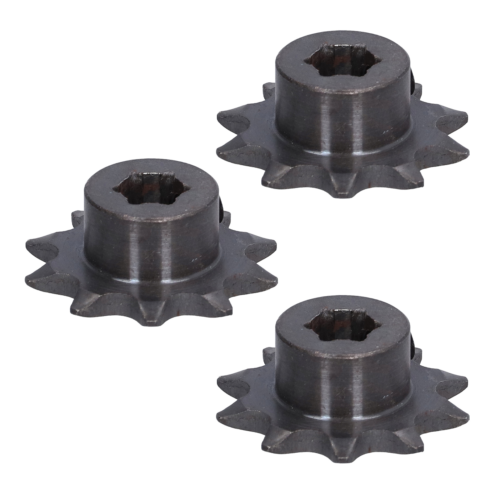 Satz Aus 3 Antriebskettenrädern Aus Stahl, 8 Mm Teilung, Sechskantbohrung, 10 Zähne, Teilenummer 5307-4008-0010