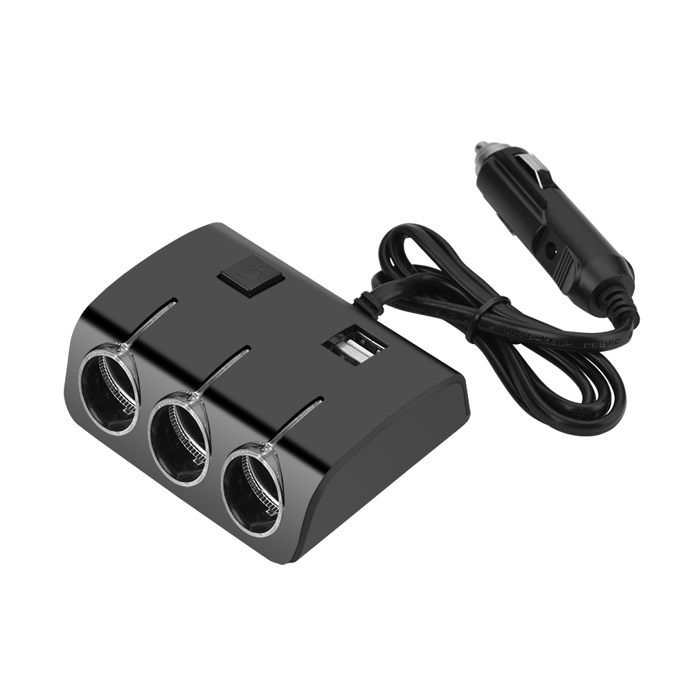 Netzteil Mit 3-fach-zigarettenanzünderbuchse Und Zwei Usb-anschlüssen