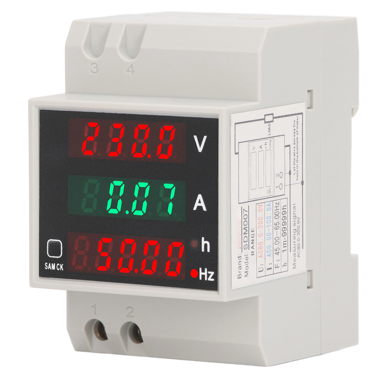 Digitales Einphasen-leistungsmessgerät Mit Amperemeter, Voltmeter Und Wechselstrom 80 Bis 300 V 100 A