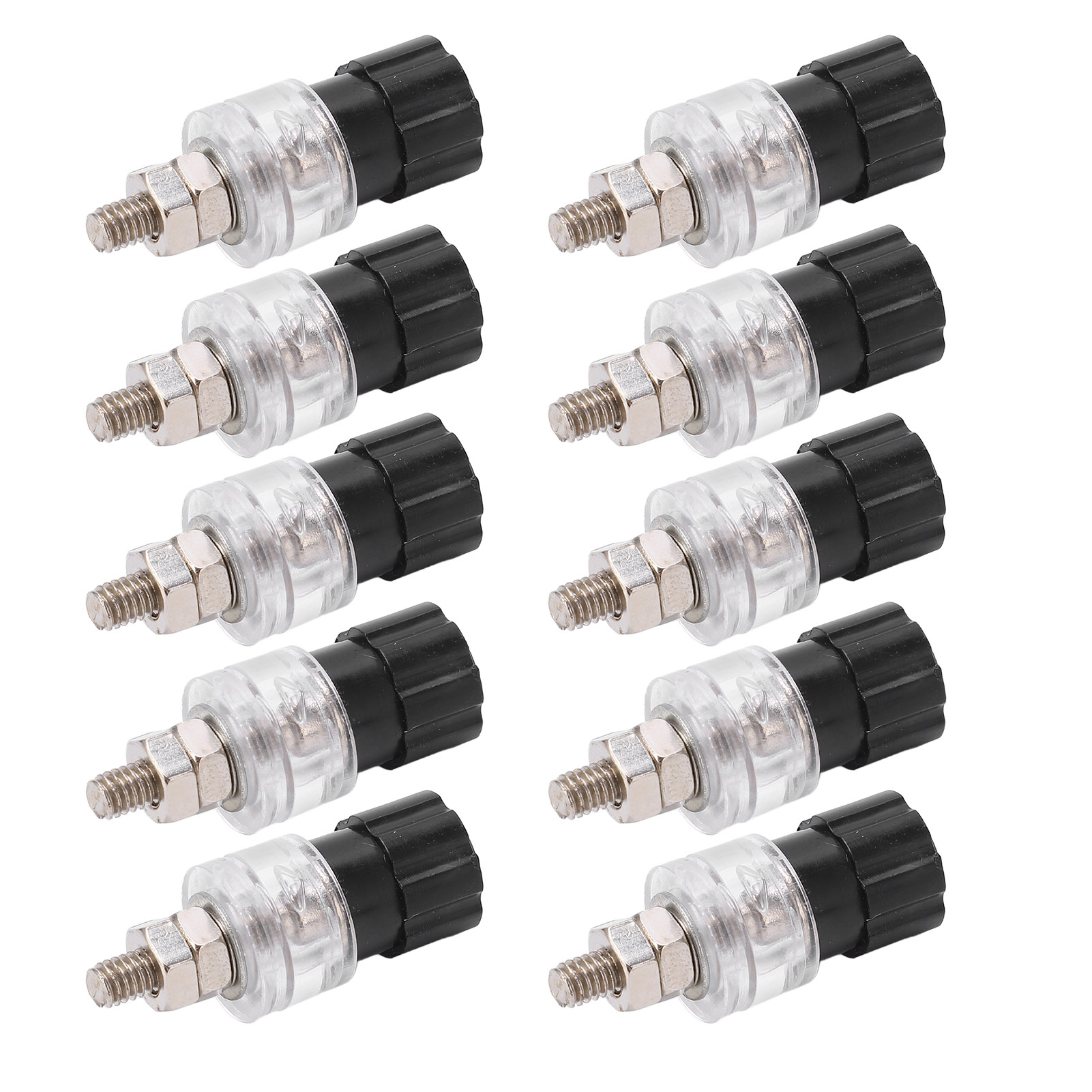 Packung Mit 10 4 Mm (0,2 Zoll) Schraub-bananensteckern Aus Transparenter Zinklegierung, Für Lautsprecher, 30 V Ac – 60 V Dc, Schwarz.