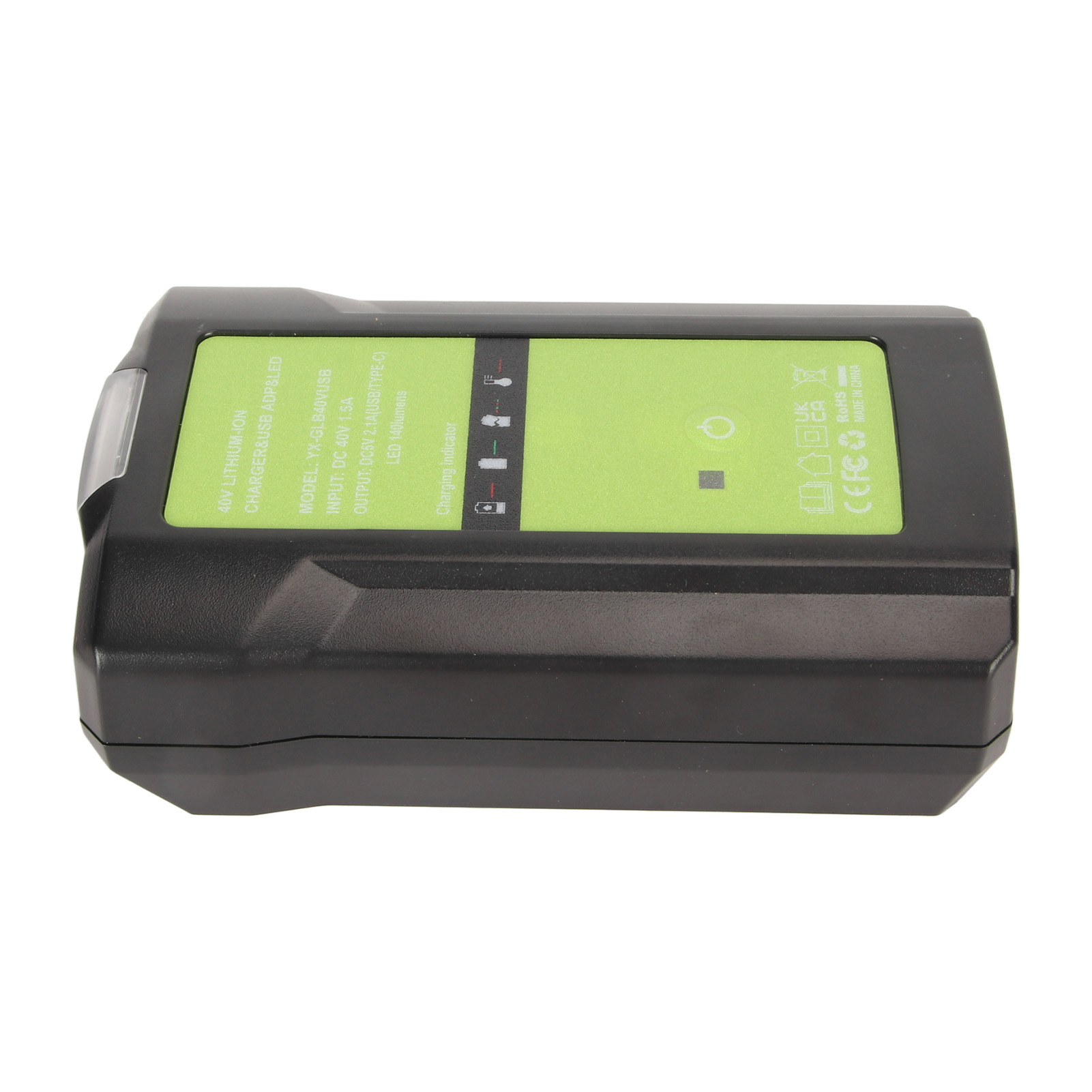 40v-ladegerät Mit Led-helligkeitsanzeige, Usb-ausgang Und Lithium-akkuladegerät Für Greenworks 29472, 29482, 29462 Und 29252