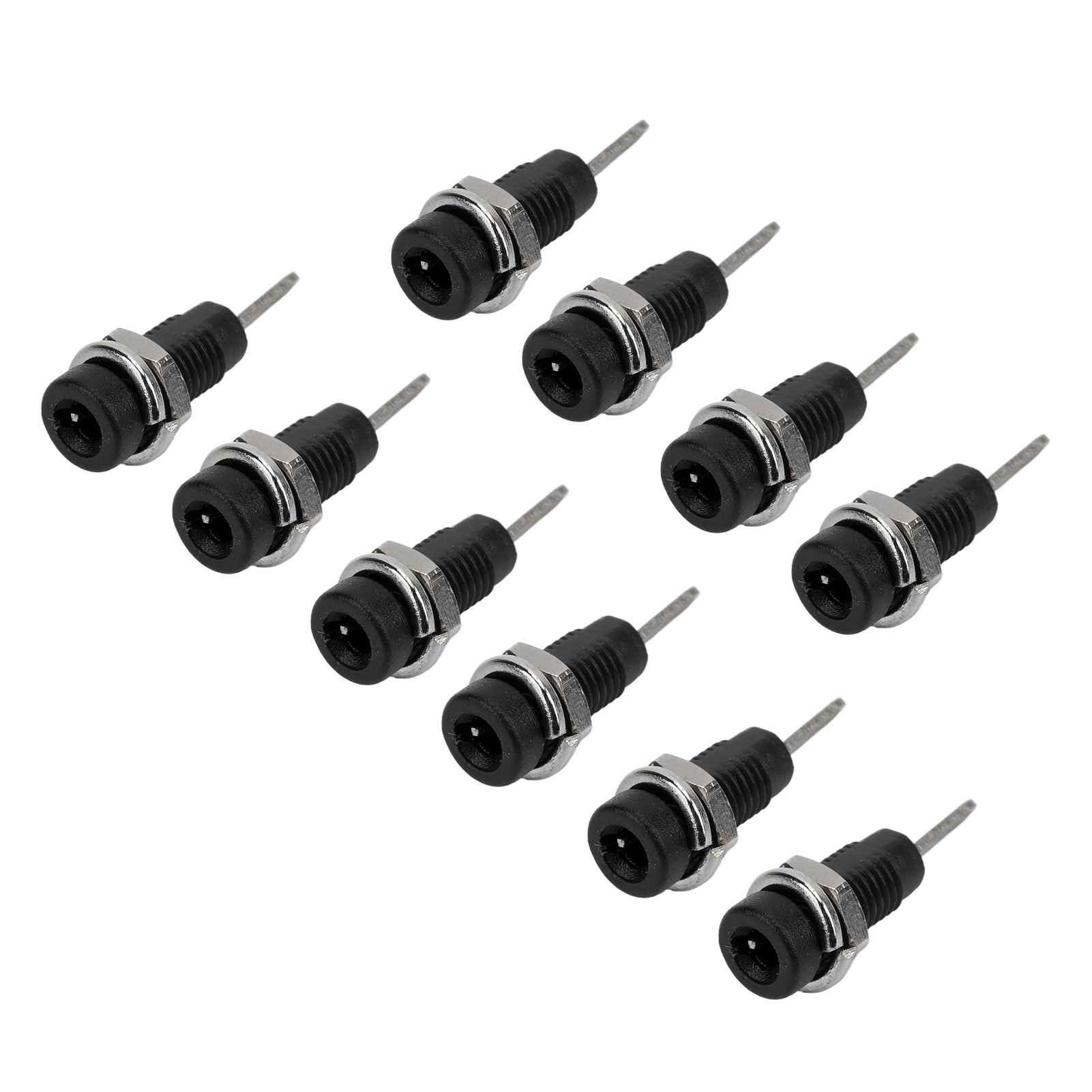Packung Mit 10 J.40003 2mm Bananensteckern Mit Verlängerungskabel Für Elektronische Instrumente (schwarz)