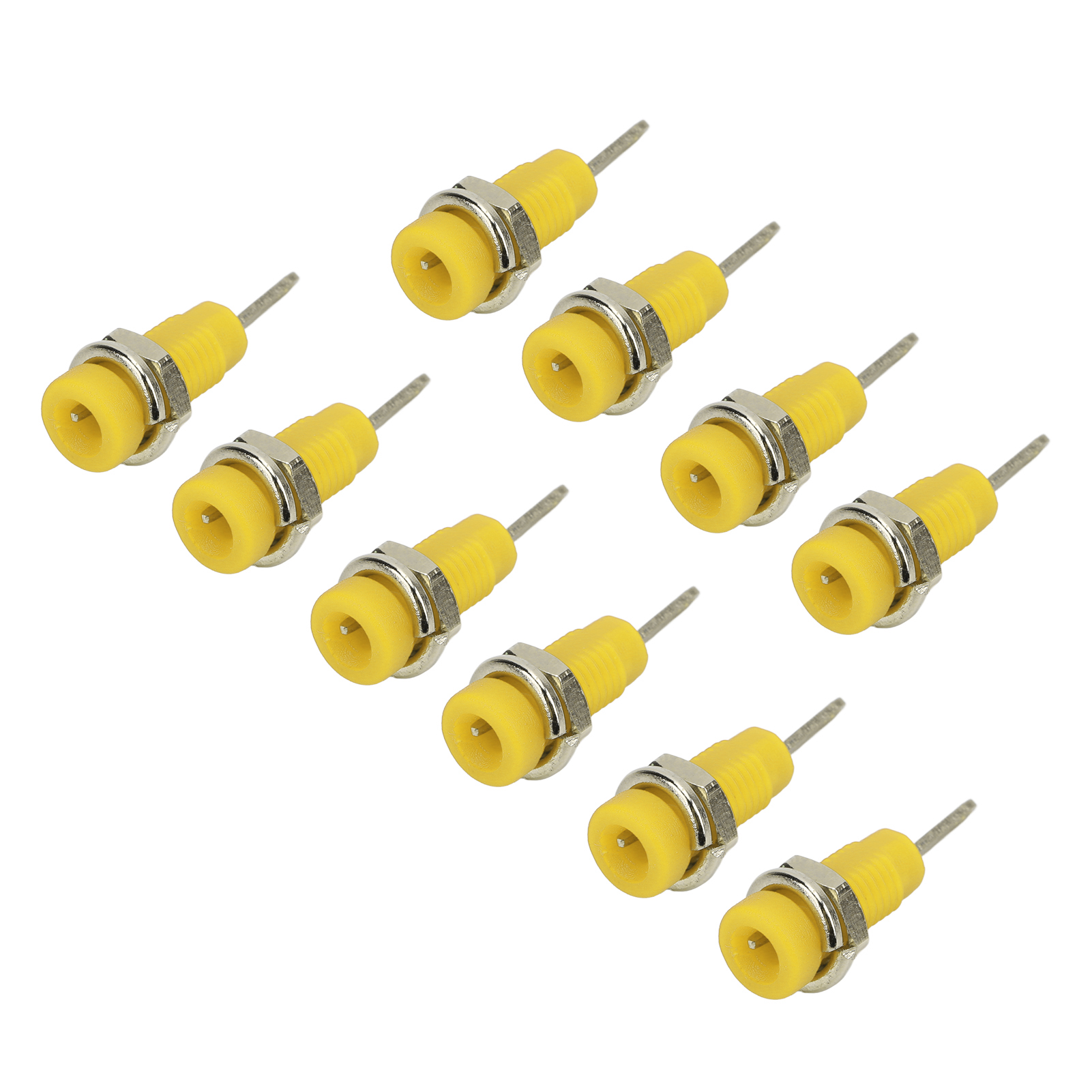 Packung Mit 10 J.40003 2mm Bananensteckern Mit Verlängerungskabel Für Elektronische Instrumente (gelb)