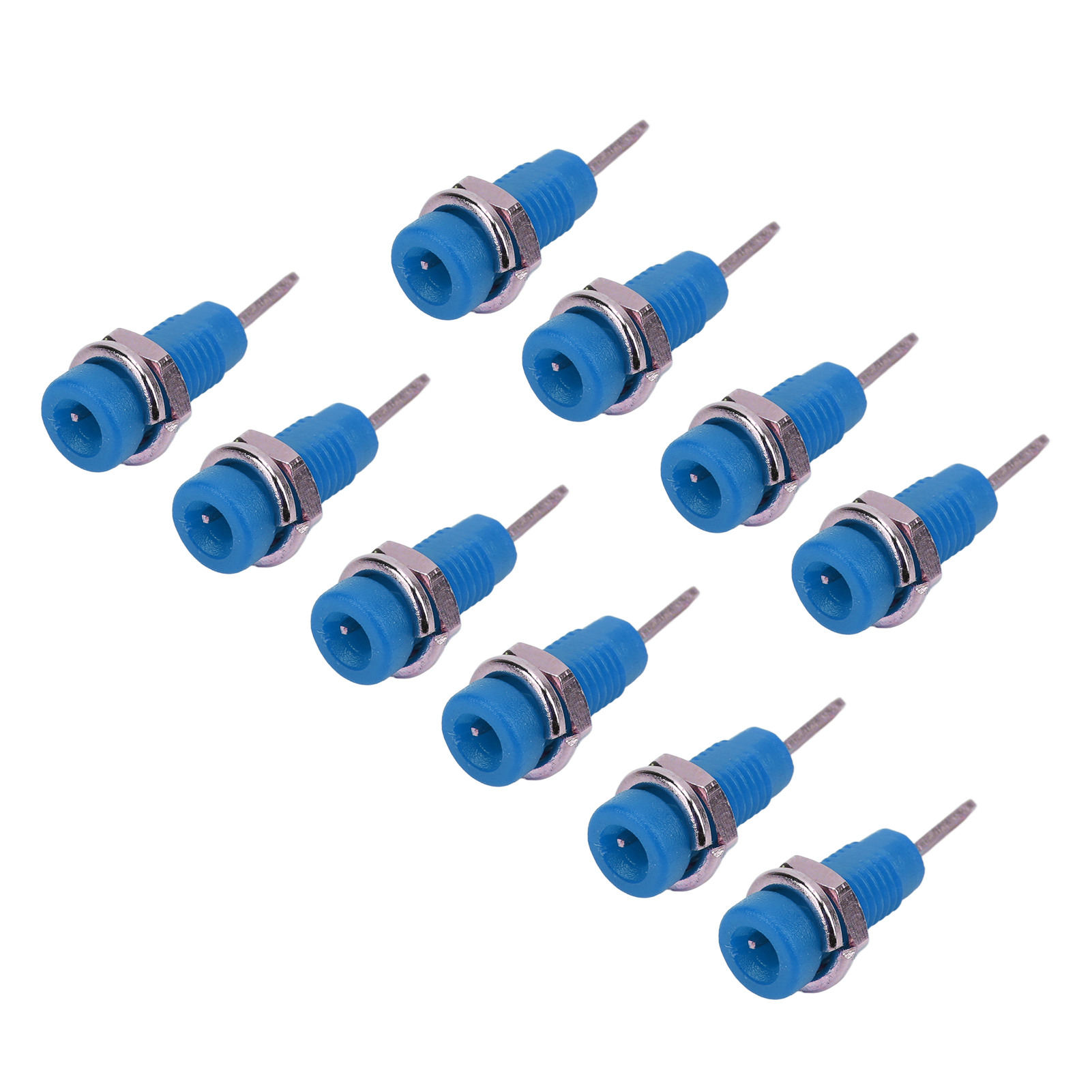 Packung Mit 10 J.40003 2mm Bananensteckern Mit Verlängerungskabel Für Elektronische Instrumente (blau)