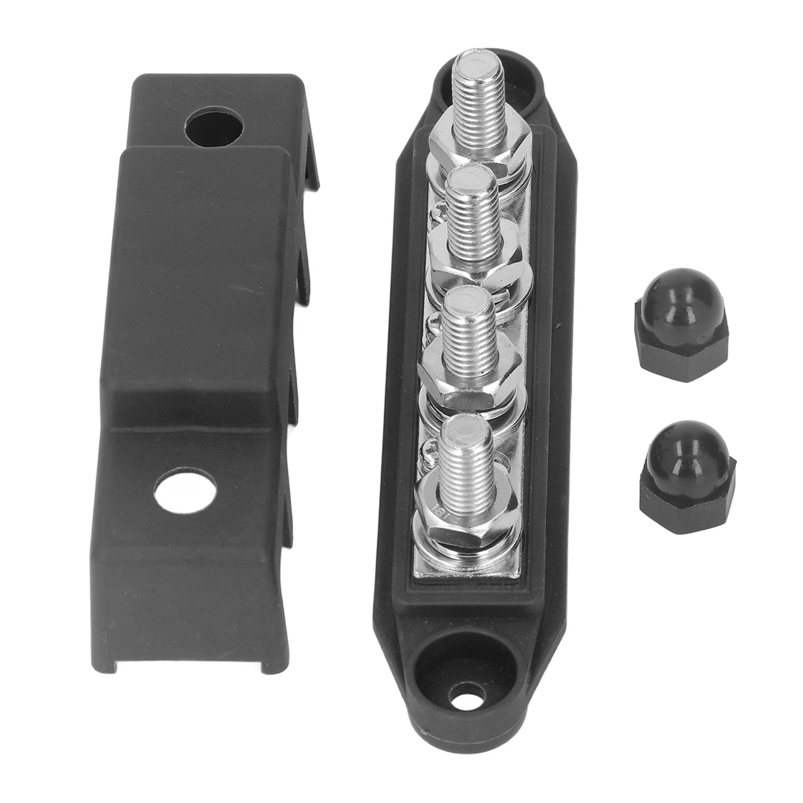 4-polige Stromschiene Mit M10-gewindebolzen, Elektrischer Verteilerblock Für Pkw, Wohnmobile Und Yachten, 48 V Dc, 250 A, Schwarz