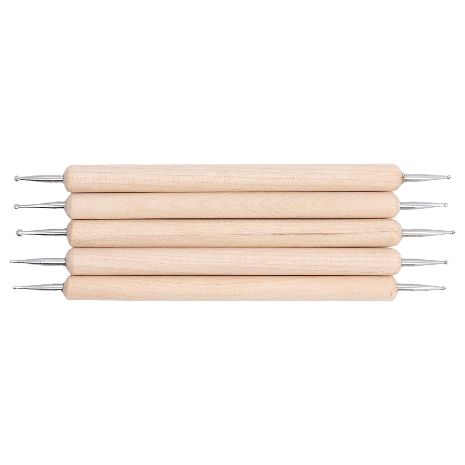 Set Aus 5 Doppelspitzigen Stiften Zum Nachzeichnen Und Punktieren, Aus Edelstahl Und Buche, Zum Malen Und Gravieren.