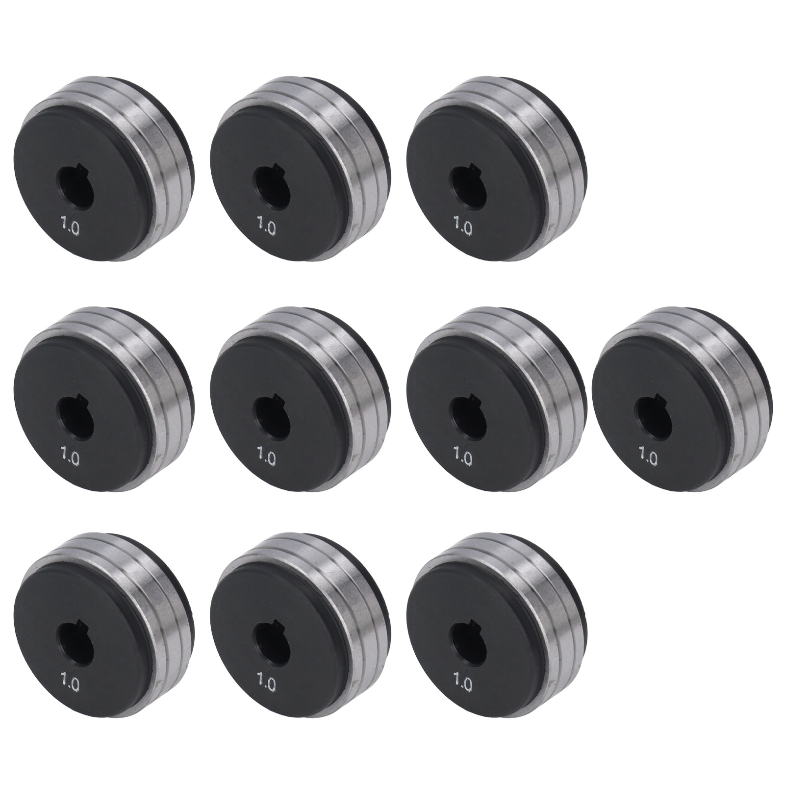 Packung Mit 10 Antriebsrollen Für Drahtspulen, Stahl- Und Nylonlager, Für Drähte Von 0,8 Bis 1,0 Mm, 200 A, 350 A Und 500 A.