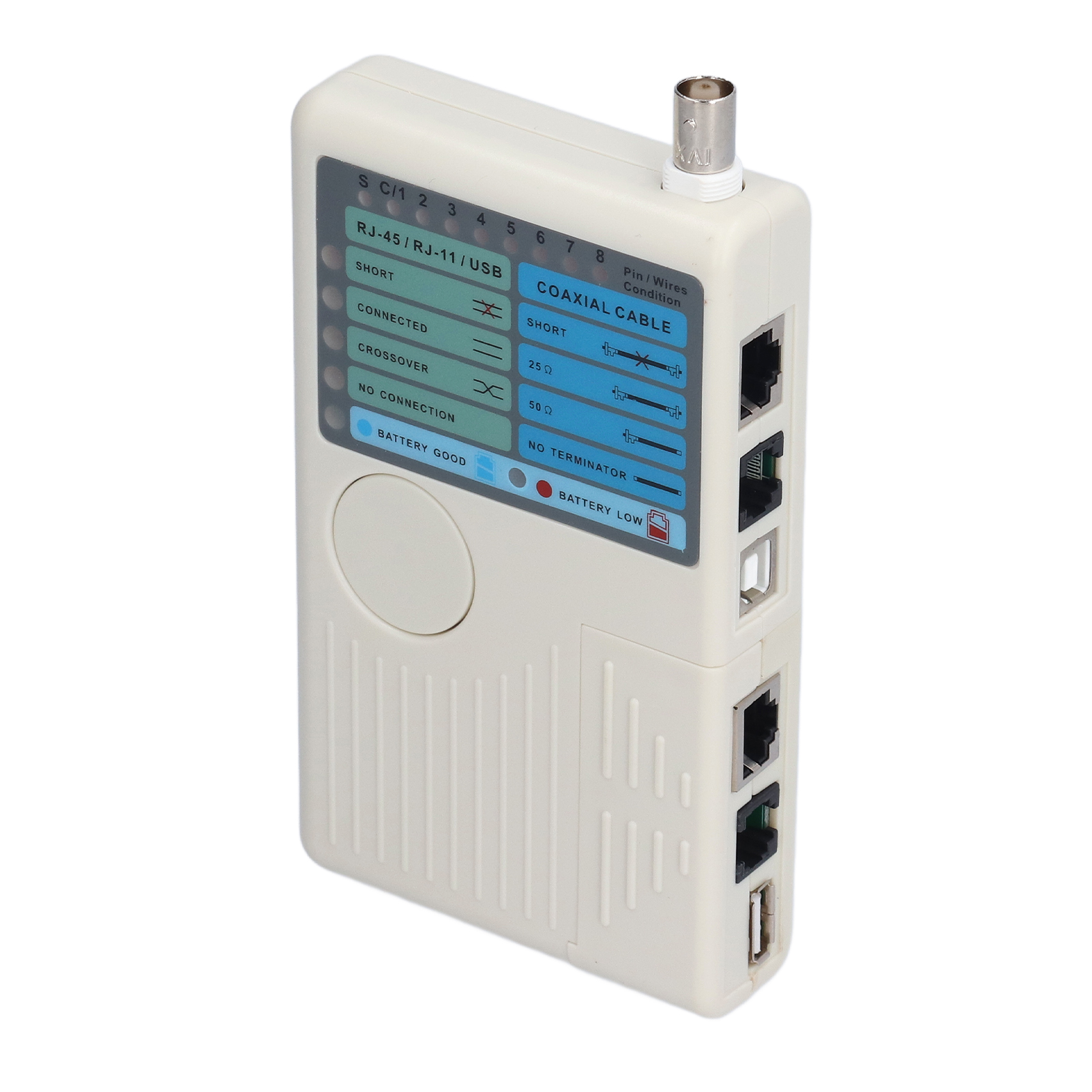 4-in-1 Multifunktions-netzwerkkabeltester Für Rj45-, Bnc- Und Rj11-koaxialkabel, Usb