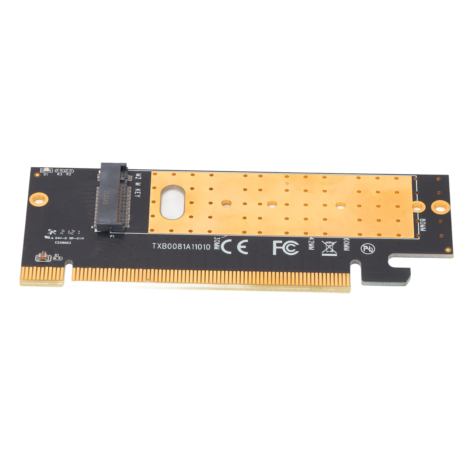 M.2-zu-pcie-3.0-adapter, 8 Gbit/s Geschwindigkeit, Pcie-x16-anschluss, Erweiterbar Auf 2280/2260/2242/2230, Mit Lüftungsschlitzen Für Windows