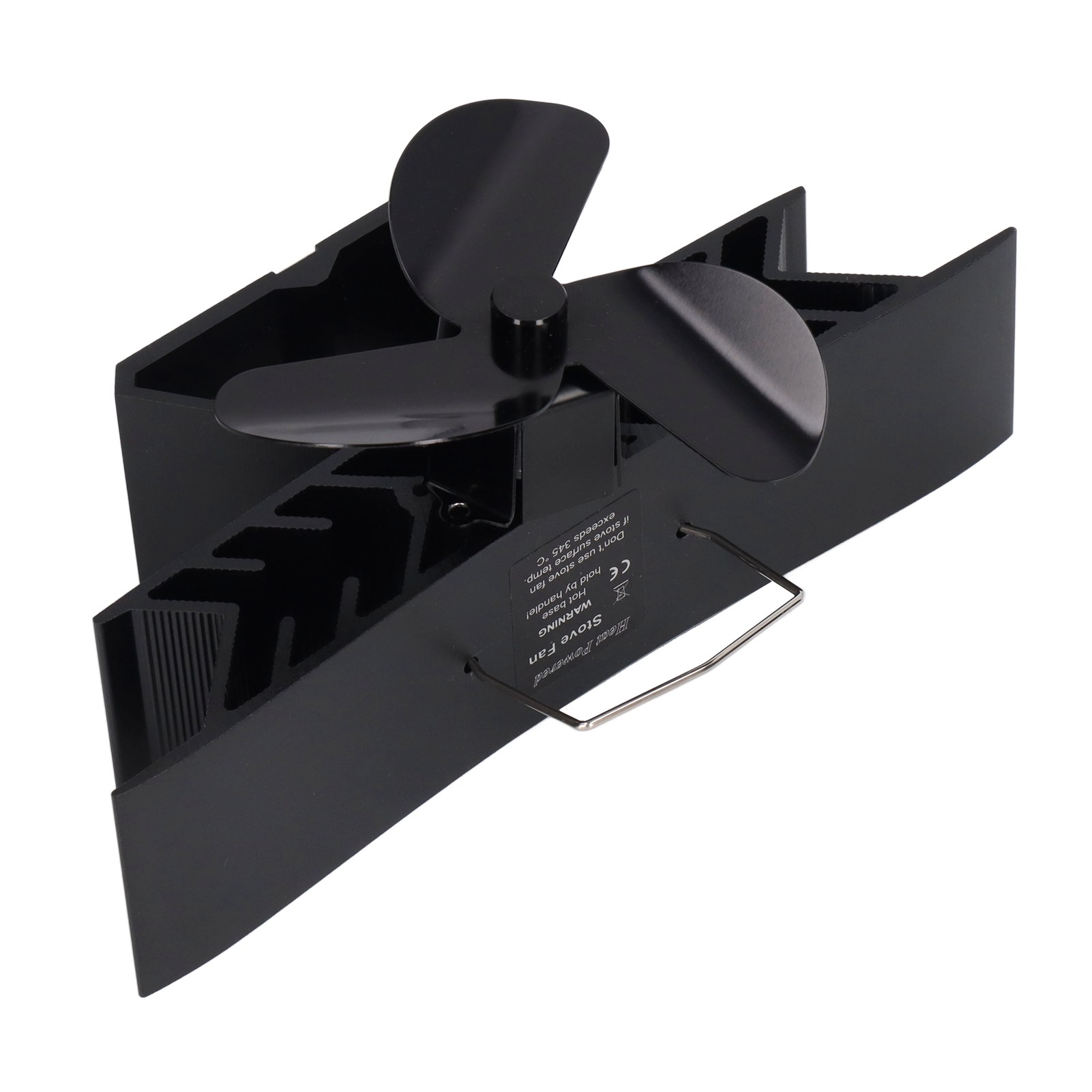3-flügeliger Thermoelektrischer Holzofenventilator Für Kamine, Aus Aluminiumlegierung, Flache Form, Wärmebetrieben
