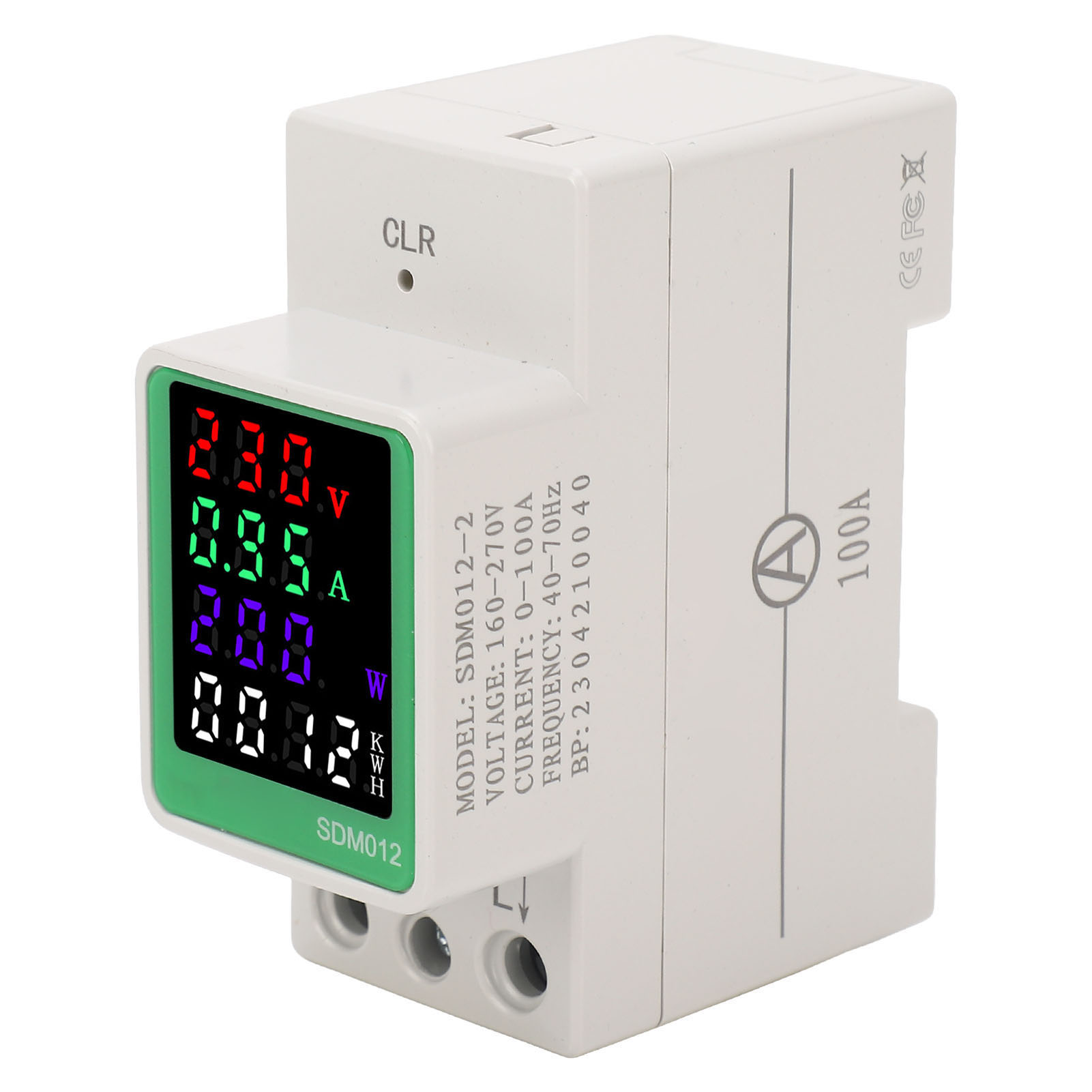 Einphasen-elektromonitor Mit Digitaler Farb-led-anzeige Zur Messung Von Stromstärke, Spannung, Frequenz Und Leistungsfaktor (ac230v 0-100a).