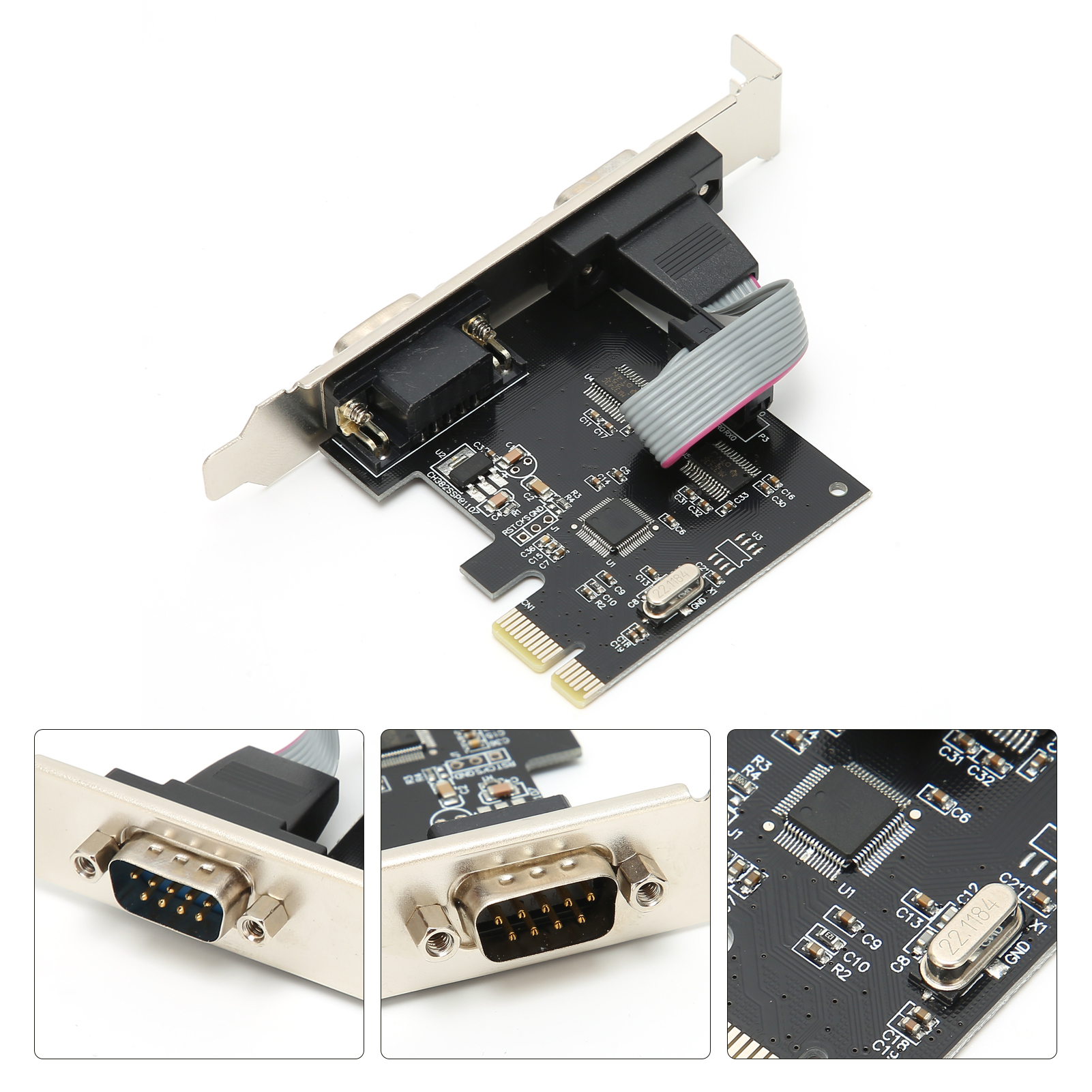 Pcie-zu-2-seriell-port-erweiterungskarte, Adapter Und Controller Für Windows/linux/os X Desktop-pcs