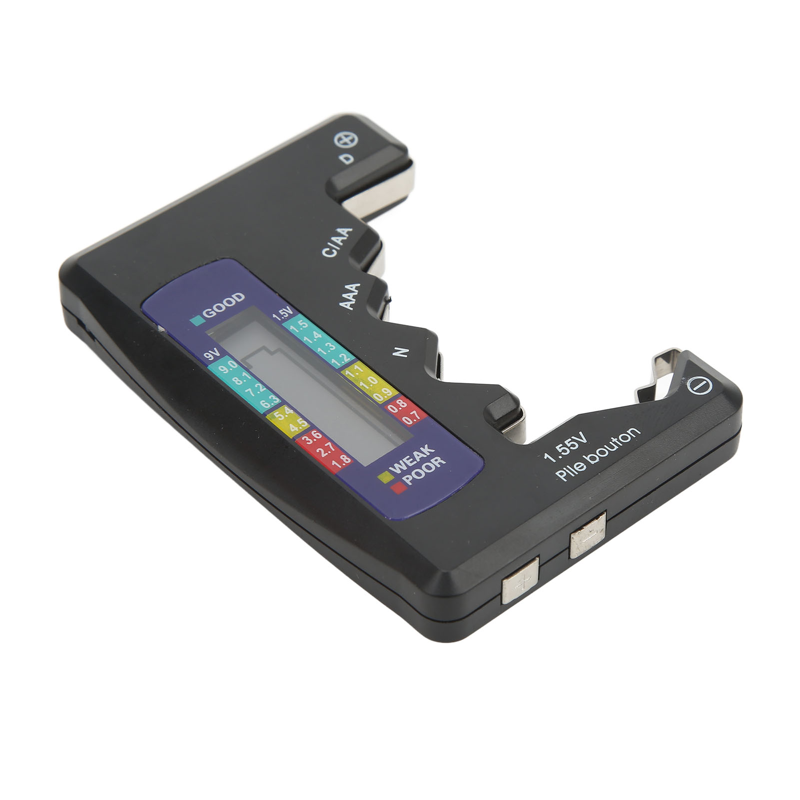 Dcn Universal Digitaler Batteriekapazitätstester Aaa Aa 9v 1,5v (knopfzellenbatterie-analysator, Schwarz)