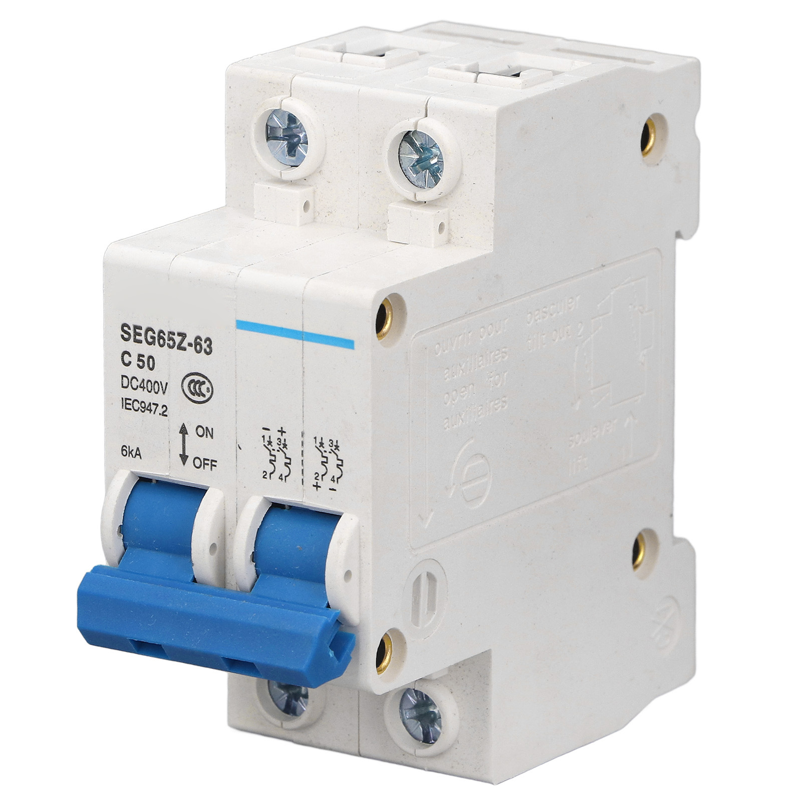 Miniatur-dc-2p-6-ka-400-v-pneumatischer Kontaktleistungsschalter Für Photovoltaikmodule, C50-50-a-netzwerk