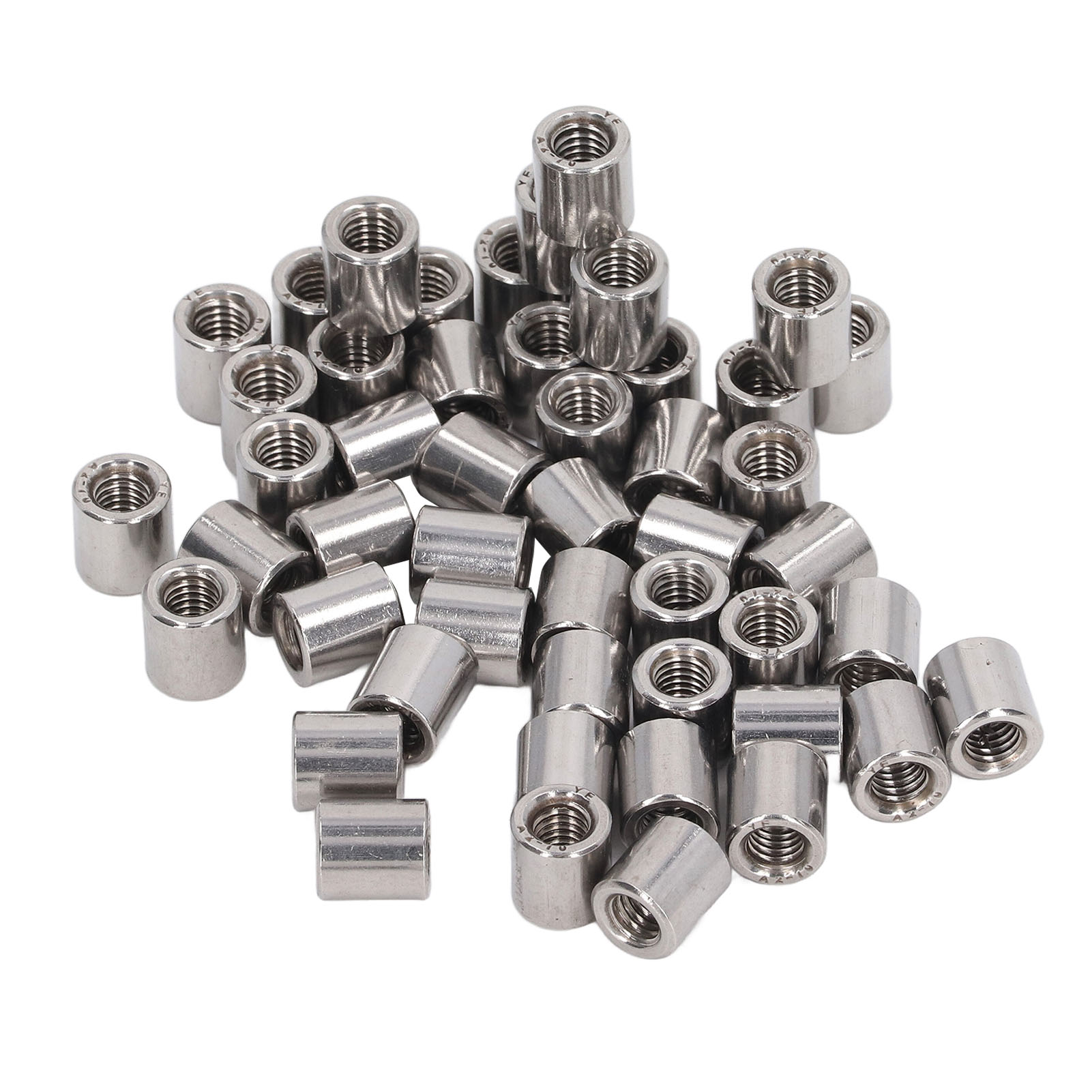 50 Verbindungsmuttern Für Rundstangen, Innengewinde M6x1,0, 10 L11 Mm, Aus Edelstahl 304