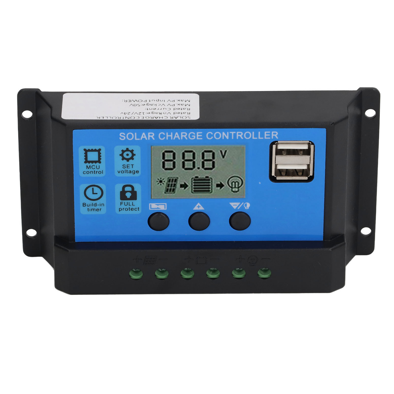 12v/24v Solarmodul-laderegler, Pwm-photovoltaikregler, Lcd-bildschirm, 100a Mppt-solarladegerät