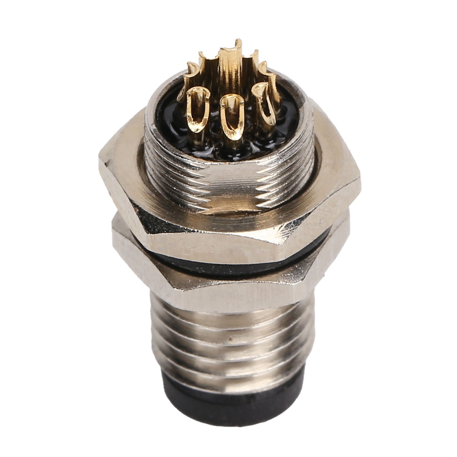 M8 8-poliger Luftfahrtstecker, Wasserdicht, Vernickeltes Messing, Für Weibliche Buchse.