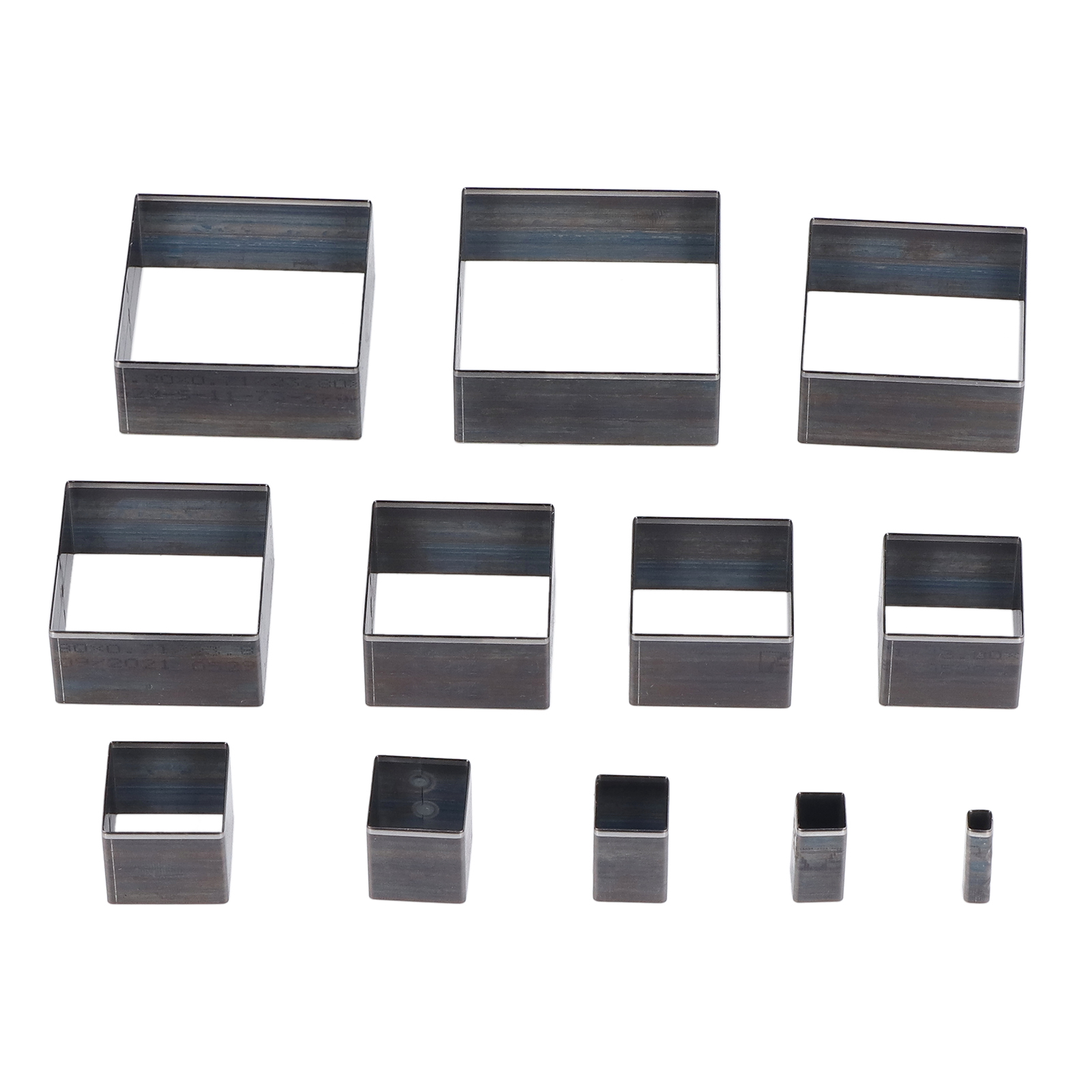 12 Quadratische Stanzformen Aus Legiertem Stahl Für Leder, Stoff, Ton Und Gummi, 5 Bis 60 Mm
