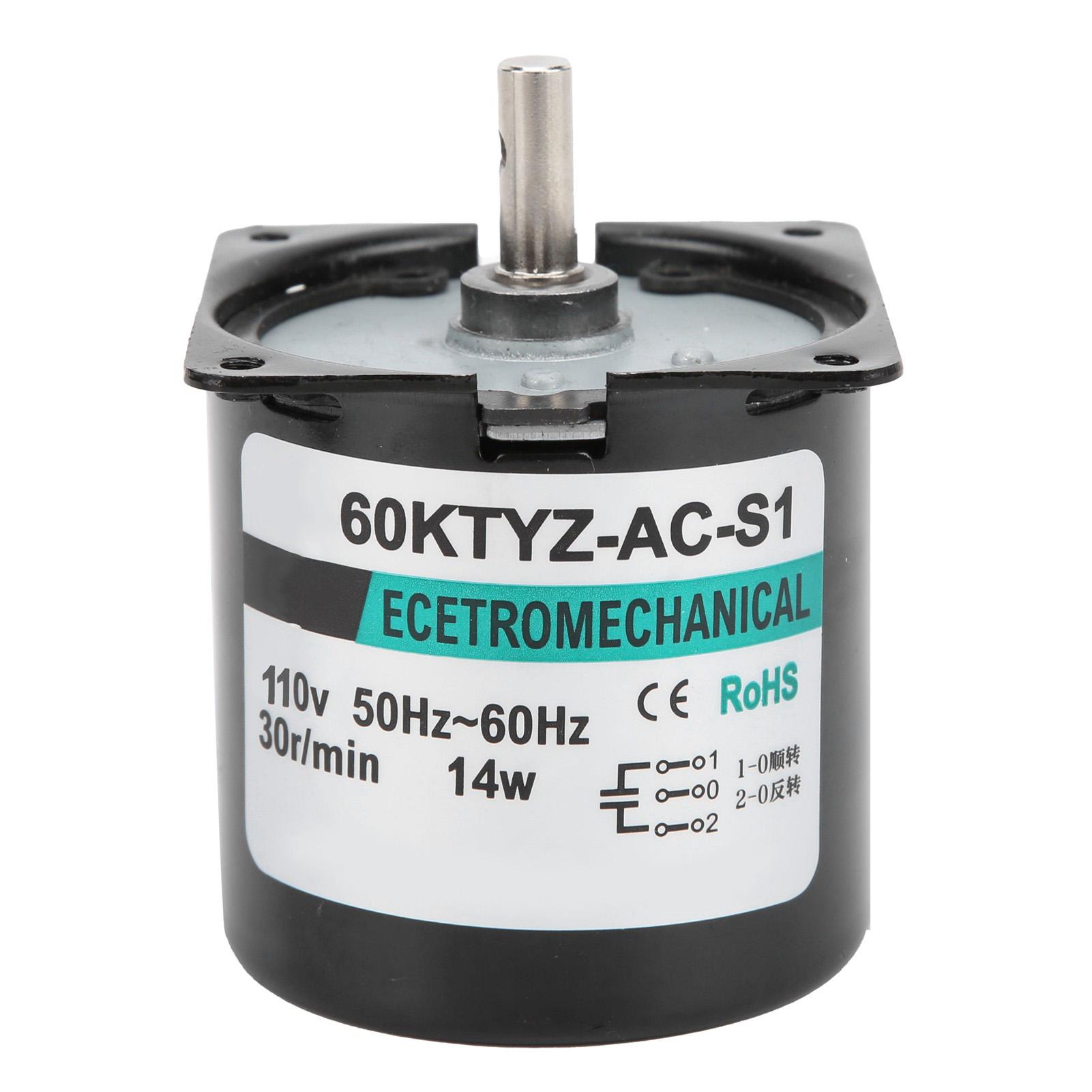 14-w-wechselstrom-synchronmotor, 2-wege, Permanentmagnet Mit Hohem Torsionsmoment, Zentrale Wellenlagerung Xd60ktyz (30 U/min, 110 V Wechselstrom)