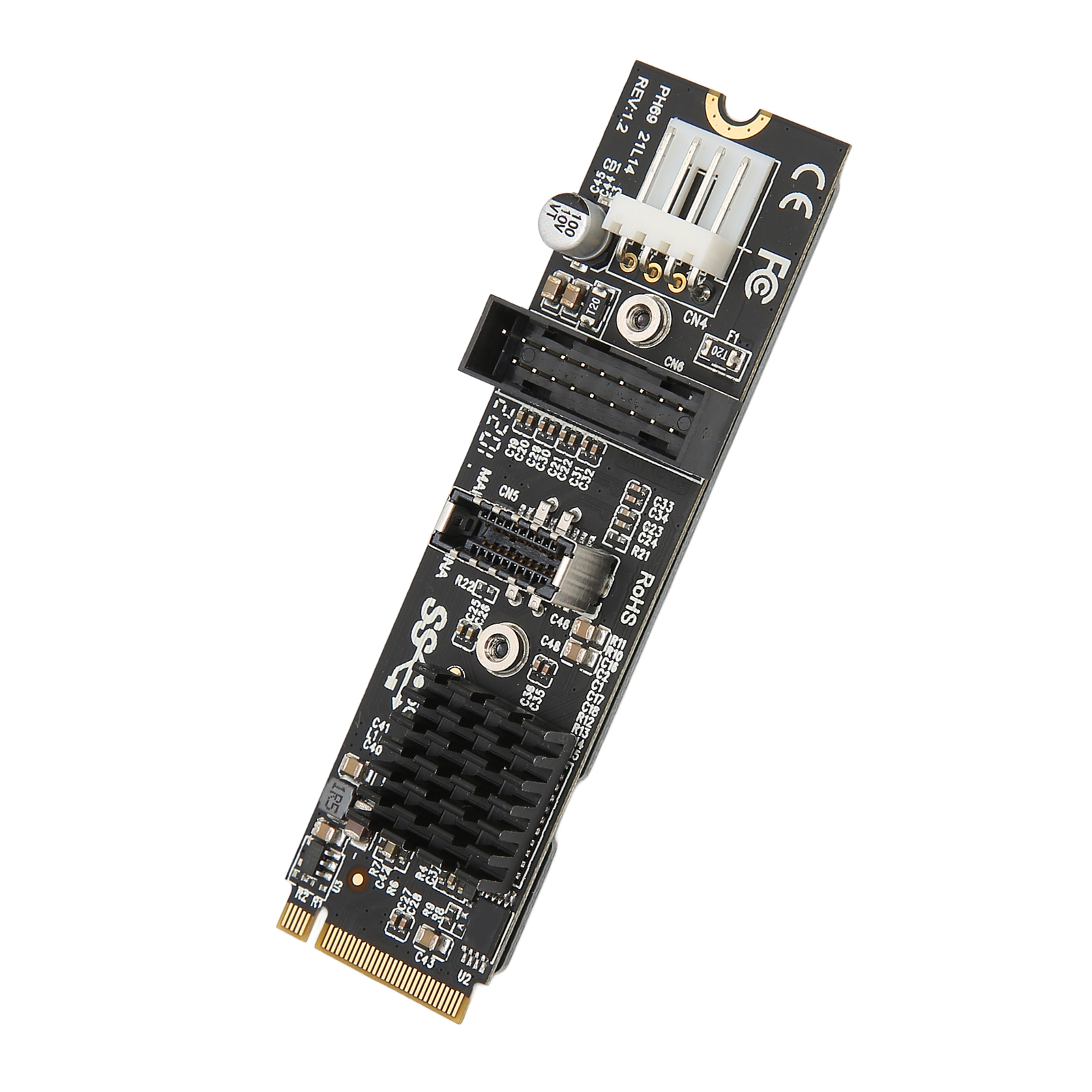 Mkey 19-pin M.2 Pcie Auf Usb 3.1 5gb Frontpanel-erweiterungskarte Für Vl805 Hauptcontroller, 19-pin Usb-c Computeradapter