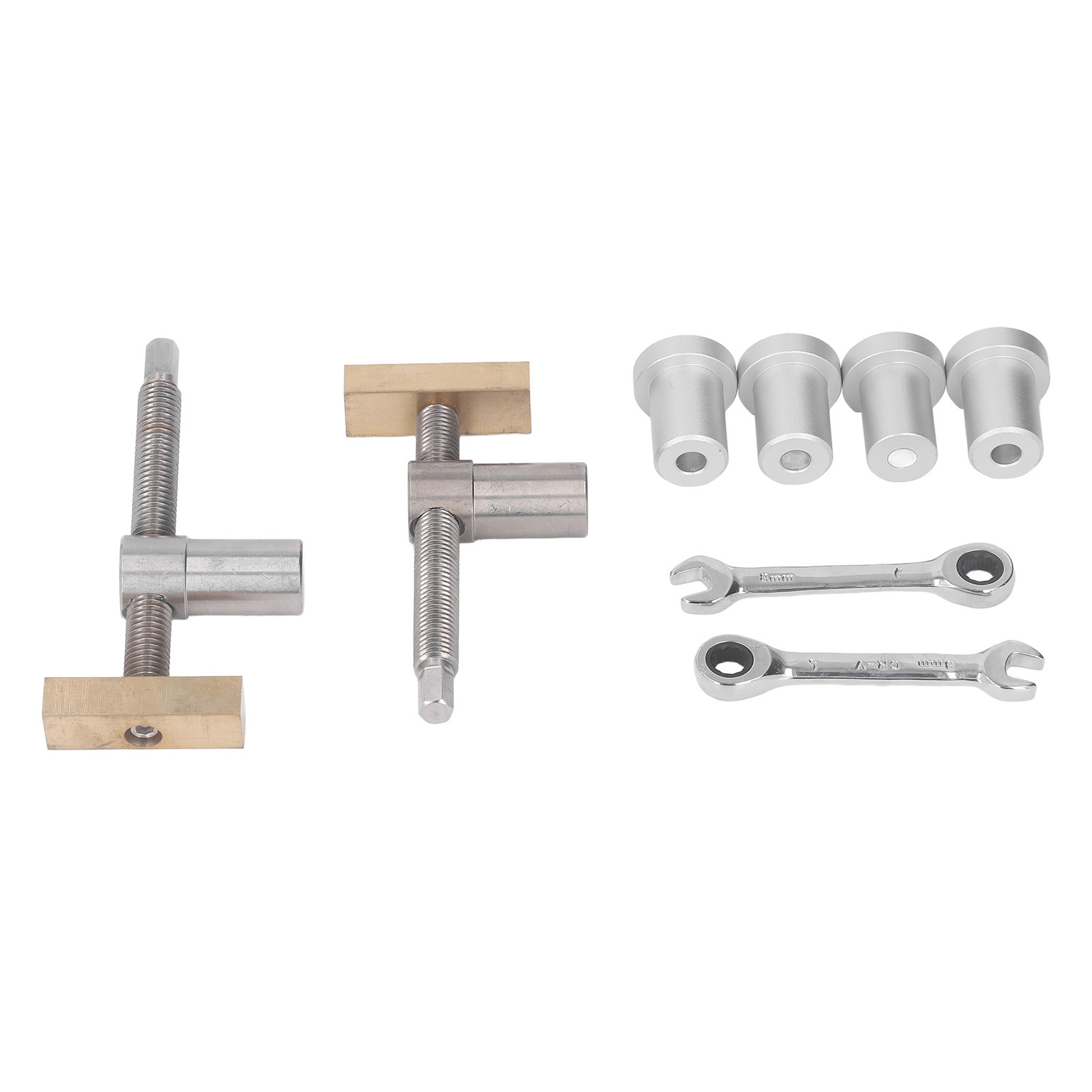 Set Aus 2 Büroklemmen Für Die Holzbearbeitung, Verstellbarer Schnellspannschraubstock Aus Messing Mit 4 Silbernen 20-mm-werkbankanschlägen.