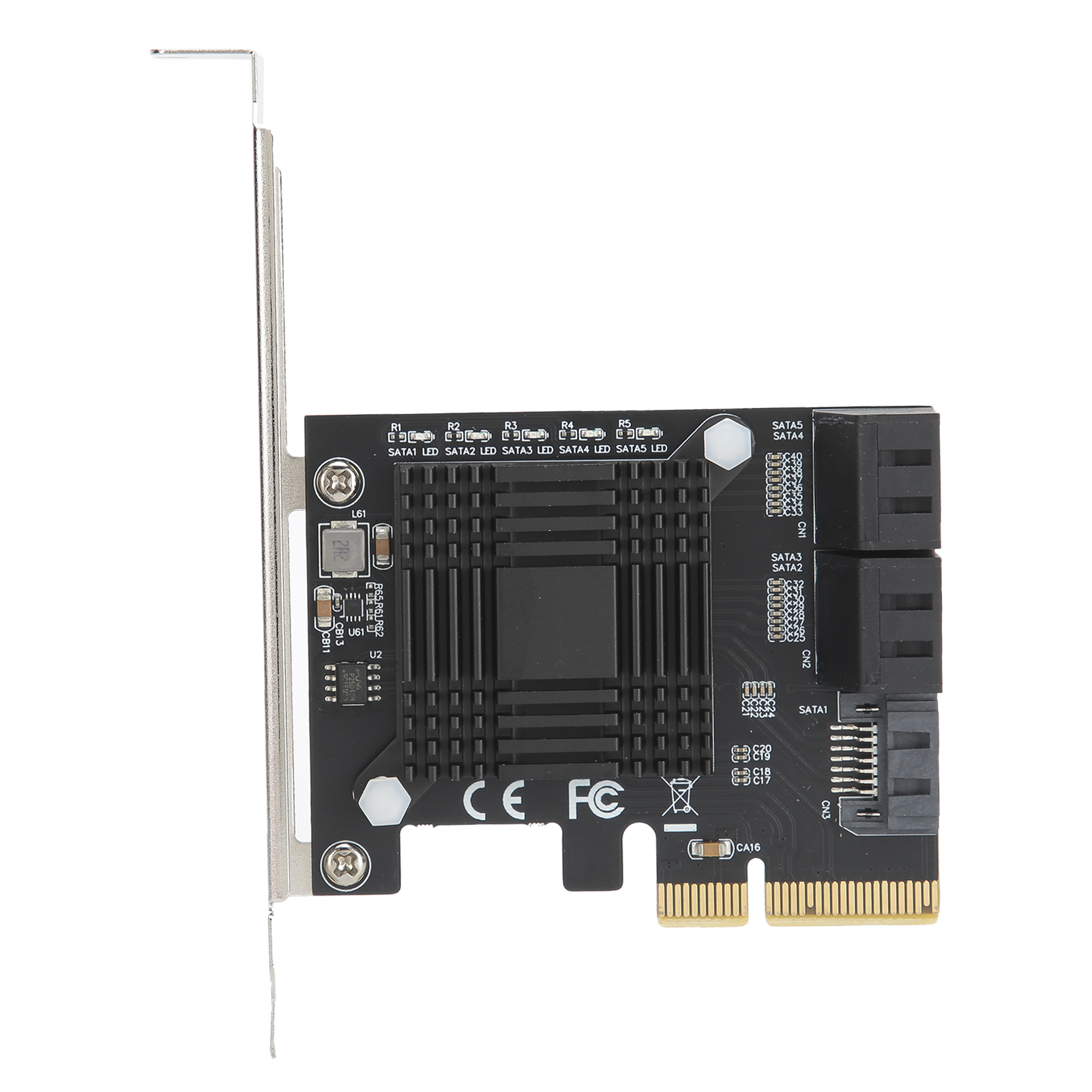 Pcie-zu-5-port-sata-3.0-erweiterungskarte, Konvertermodul Mit Jmb585-chip Für Computer
