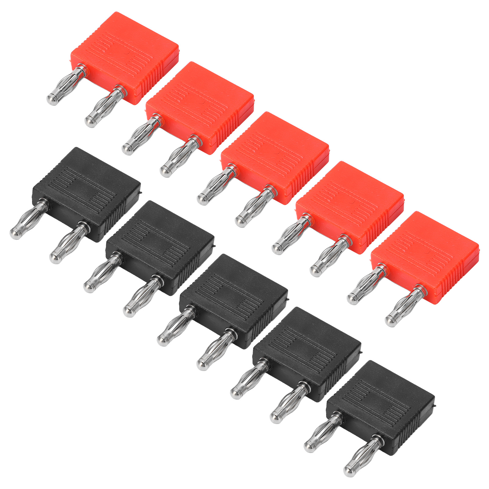 Packung Mit 10 Doppelbananensteckern, Robuste Verbindung Und Gute Elektrische Leitfähigkeit, 4 Mm, Zweireihig, 2-polig, Für Computer