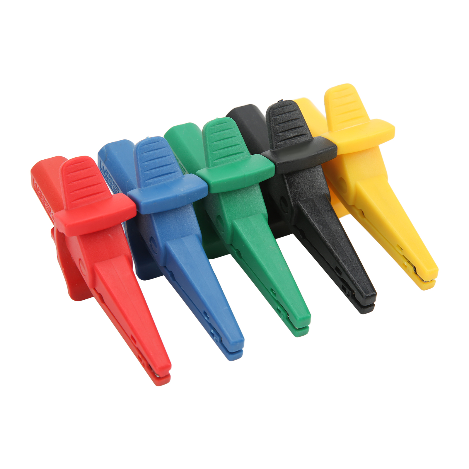 Set Aus 5 Mehrfarbigen, Tragbaren Und Sicheren 10 A 600-1000 V Batterieprüfklemmen Mit 4 Mm Bananensteckern.