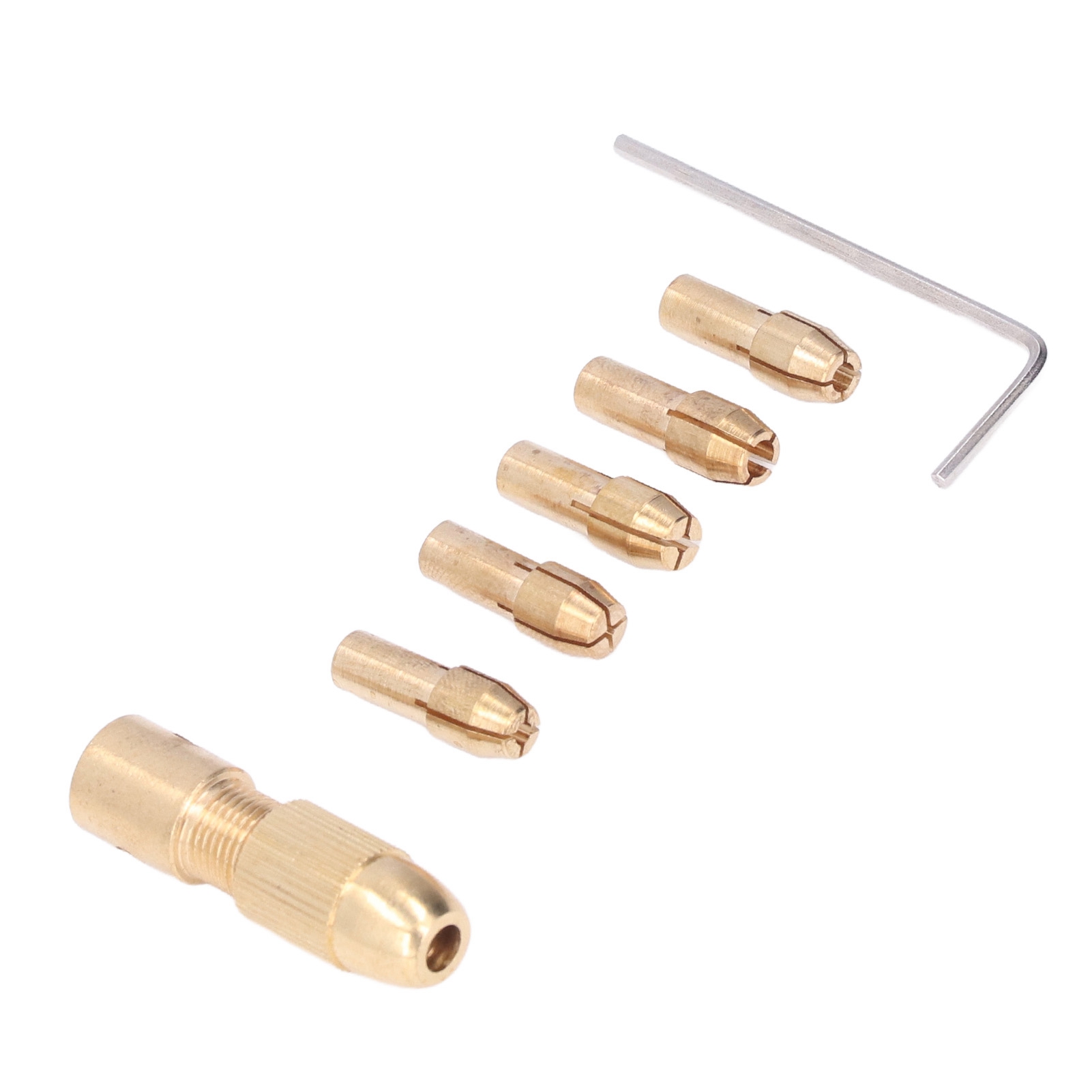 Satz Mit 7 Messing-4-backen-spannzangen Für Mikro-elektrobohrmaschinen, Ideal Zum Polieren Und Schleifen.