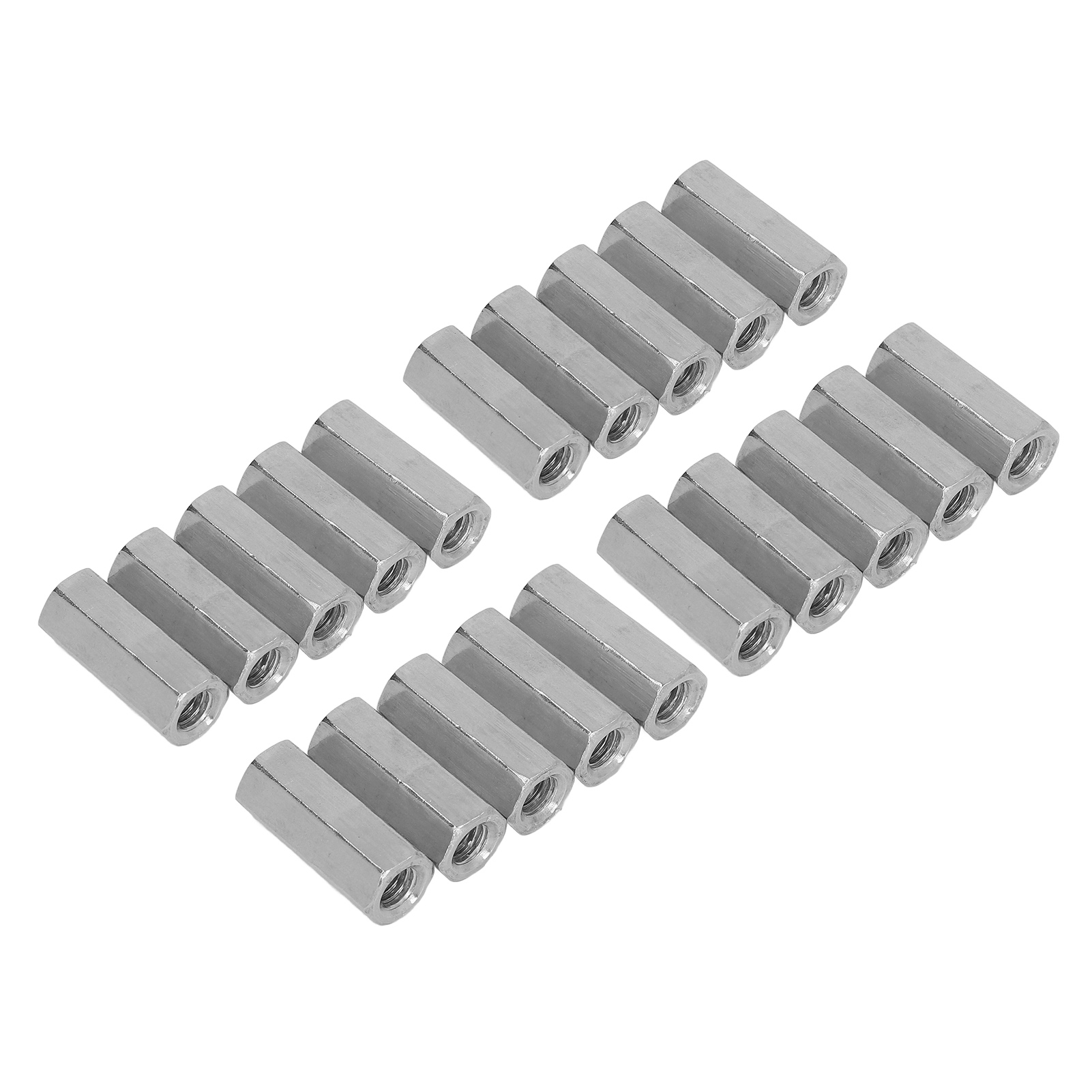 20 M6x1 L25mm Sechskant-verbindungsmuttern Aus Edelstahl, Gewindestangenverbinder Für Bolzen, Gewindebolzen Und Maschinenschrauben