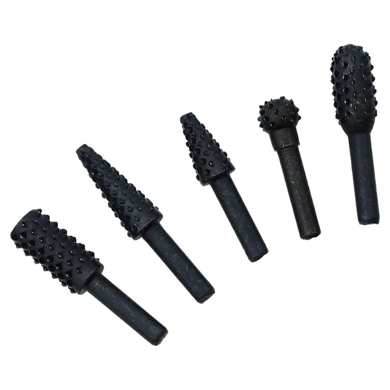 Set Mit 5 Rotierenden Feilen Aus Hochkohlenstoffhaltigem Stahl Mit 6,35 Mm (1/4 Zoll) Schaftdurchmesser, Für Die Holzbearbeitung, Schwarz