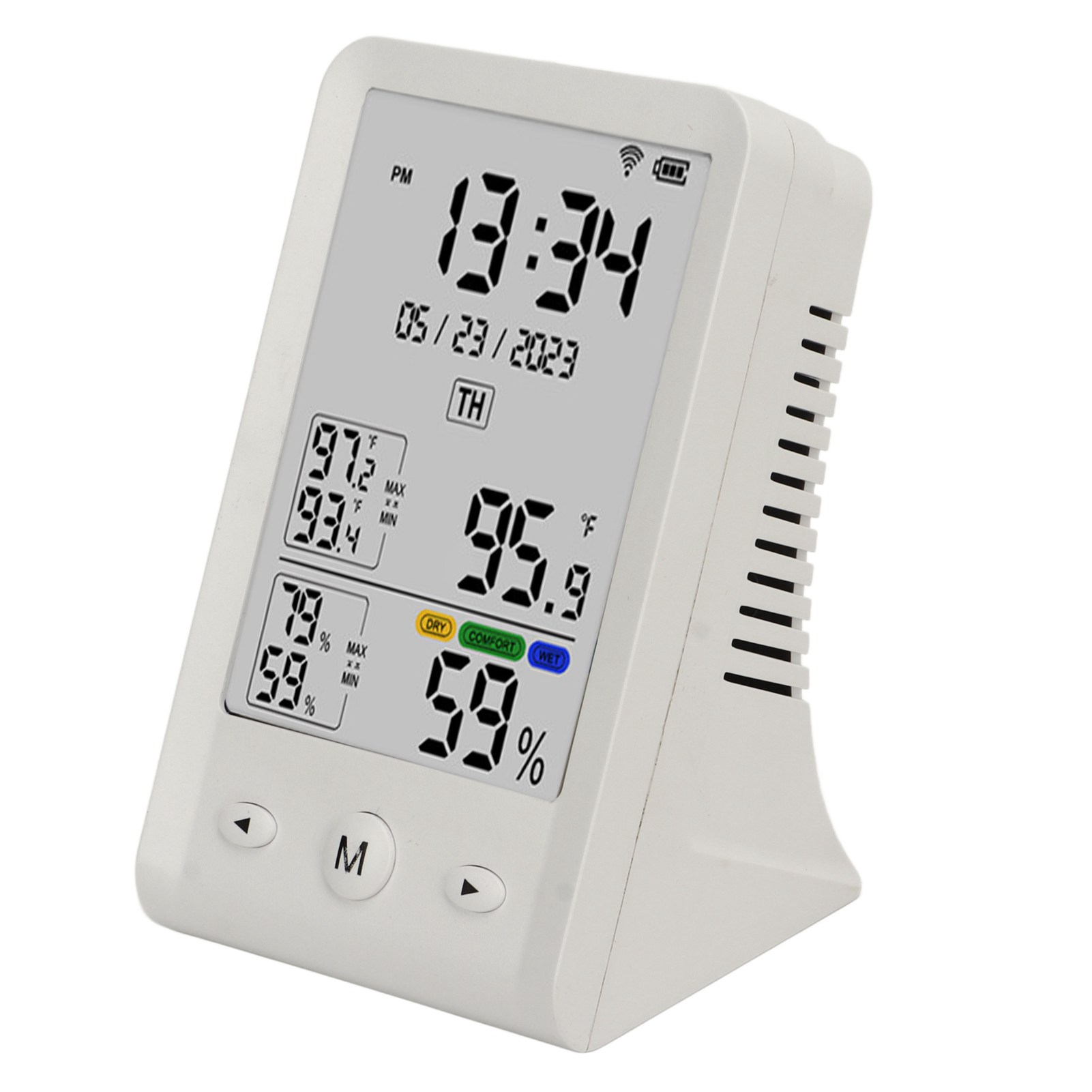 Wlan-temperatur- Und Feuchtigkeitsmonitor, Datums- Und Zeitanzeige, Lcd-display (°c/°f), Schnell Reagierendes Thermometer-hygrometer