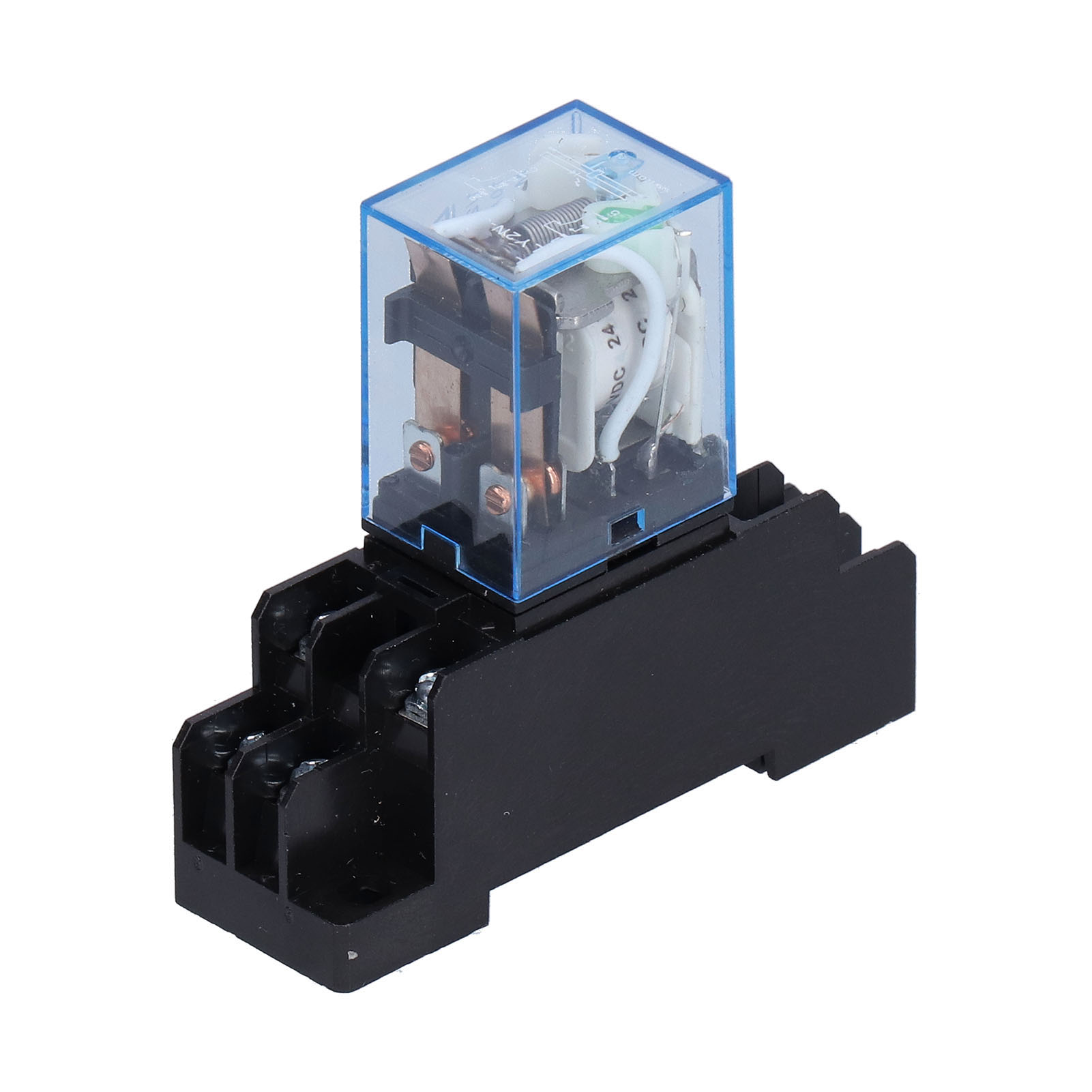Ly2nj 8-poliges Elektromagnetisches Leistungsrelais Mit Kontrollleuchte Am Sockel Für Industriemotoren Und Relais 10 Adc 24 V